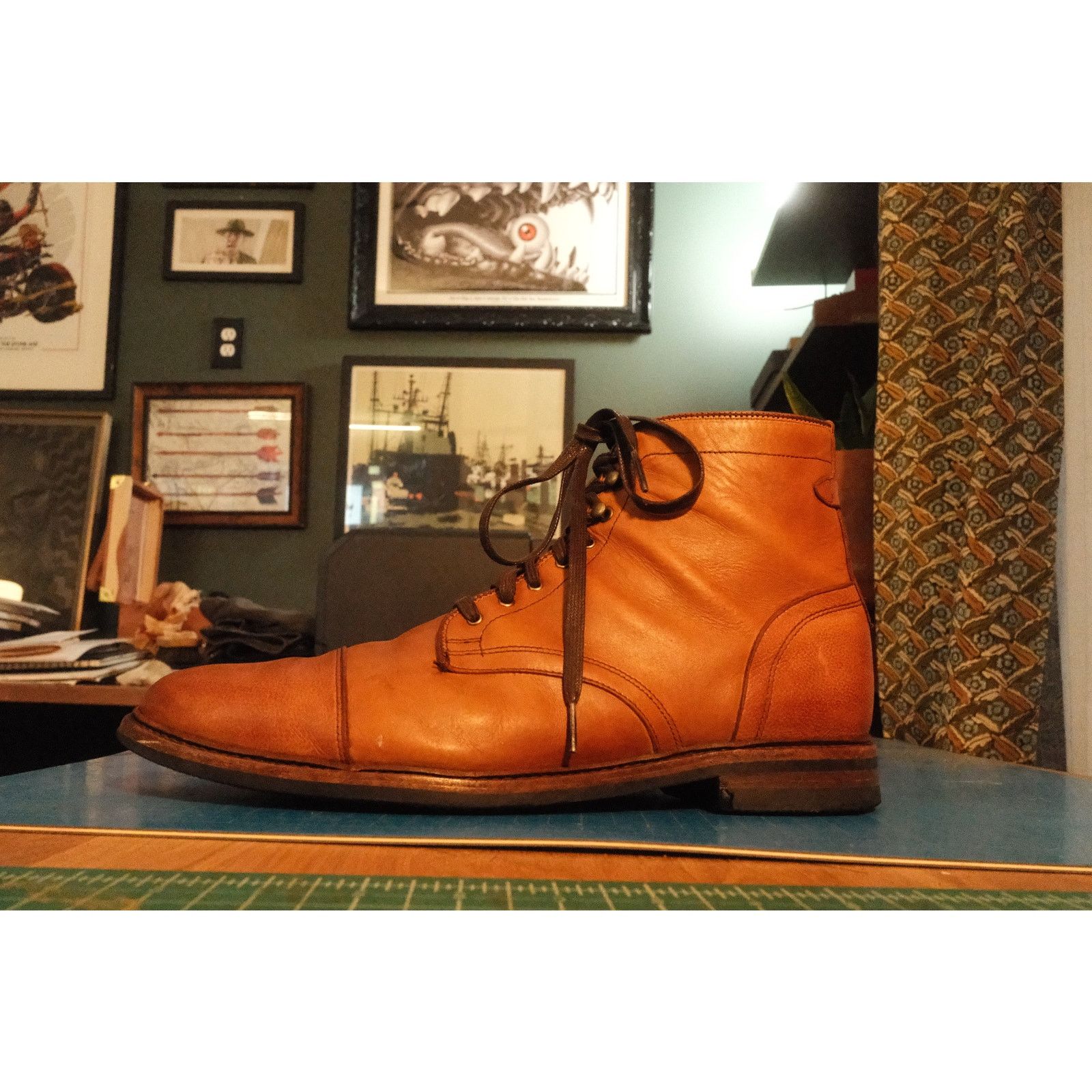 Allen Edmonds LANDON Men's Leather Cap-Toe Boots 13D