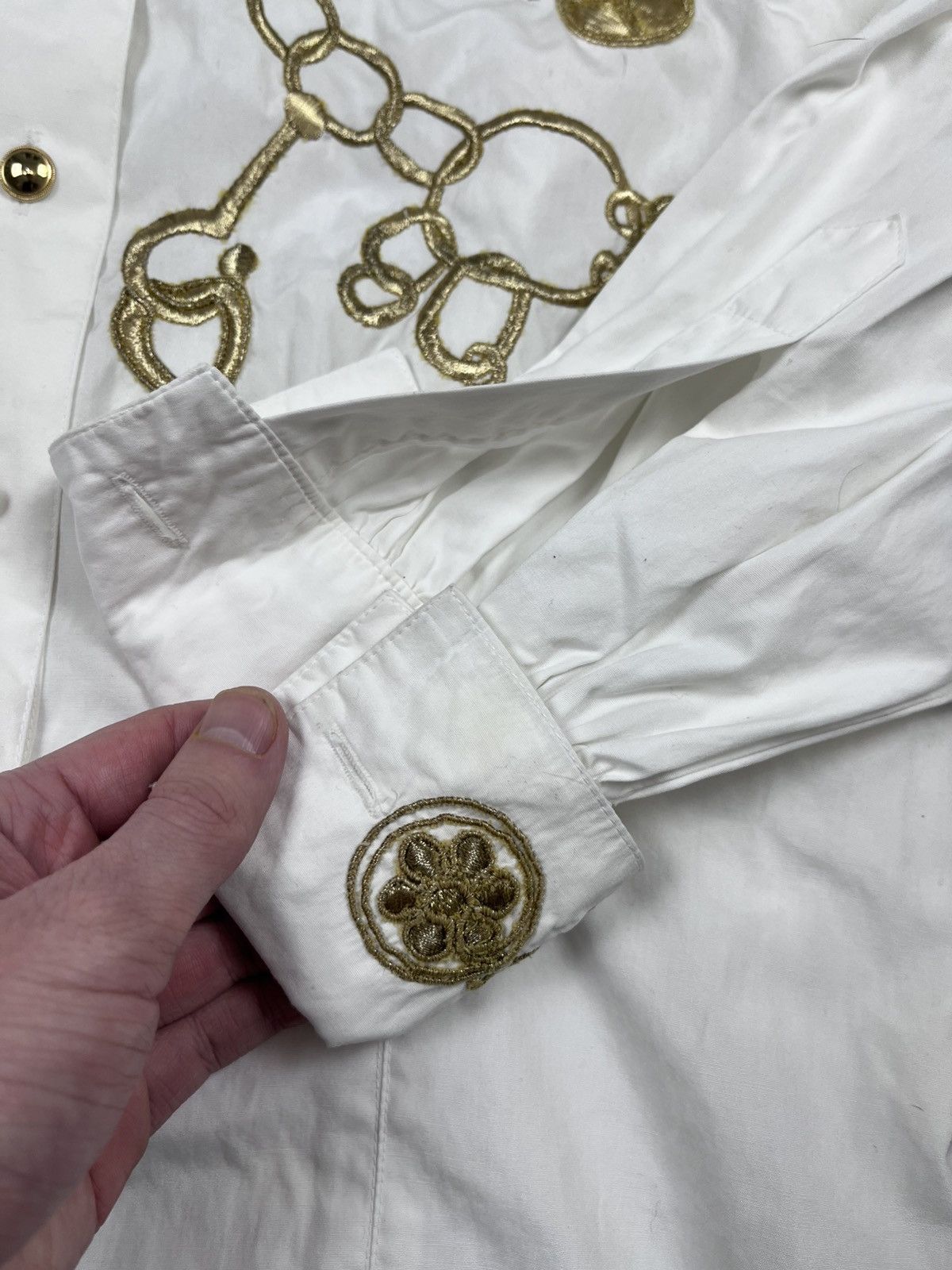 Escada Vintage Escada by Margaretha Ley Gold Embroidered Blouse Size XS / US 0-2 / IT 36-38 - 5 Thumbnail