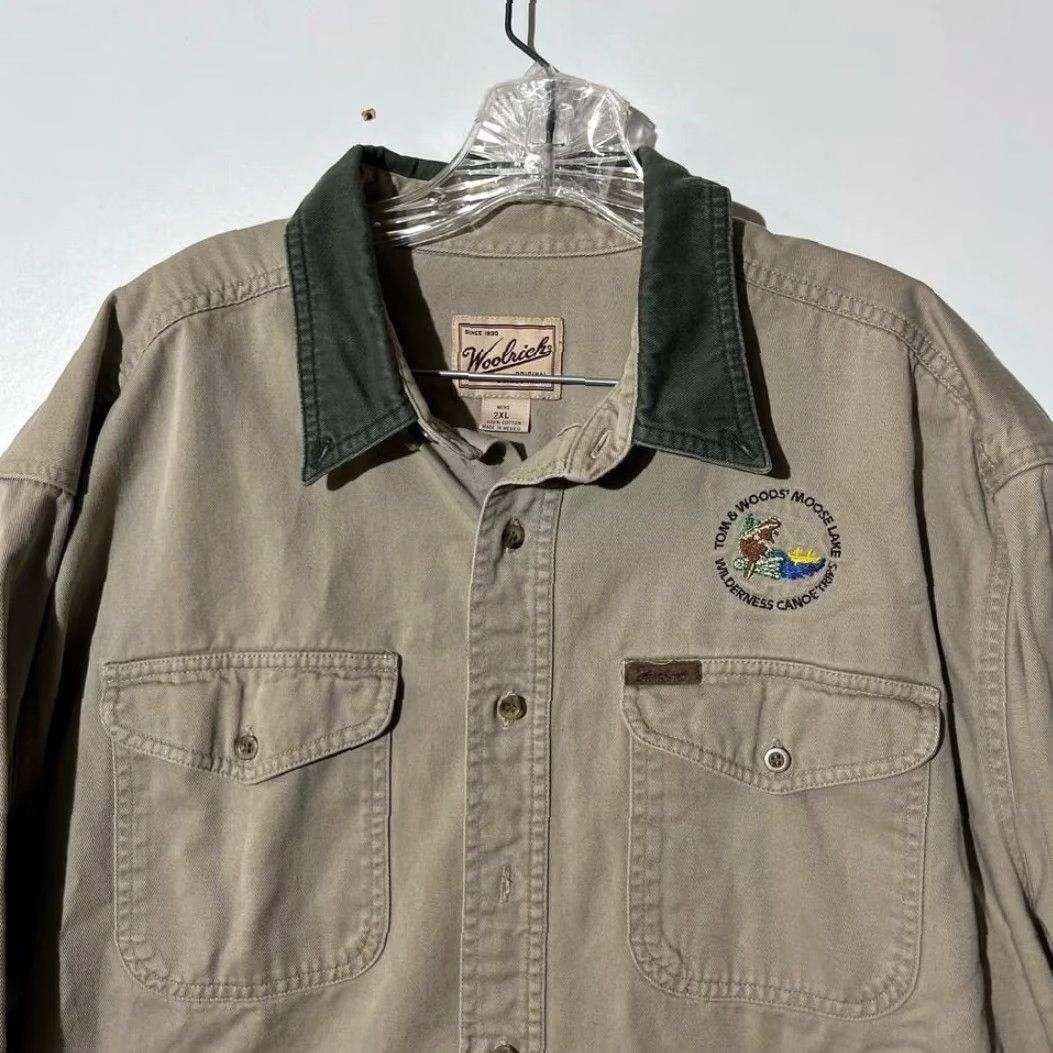 Vintage VINTAGE Woolrich Original Wilderness Trips Flannel Button Down Shirt 2XL Men Beige Long Sleeve Shirts Mens 2XL Size US XXL / EU 58 / 5 - 2 Thumbnail