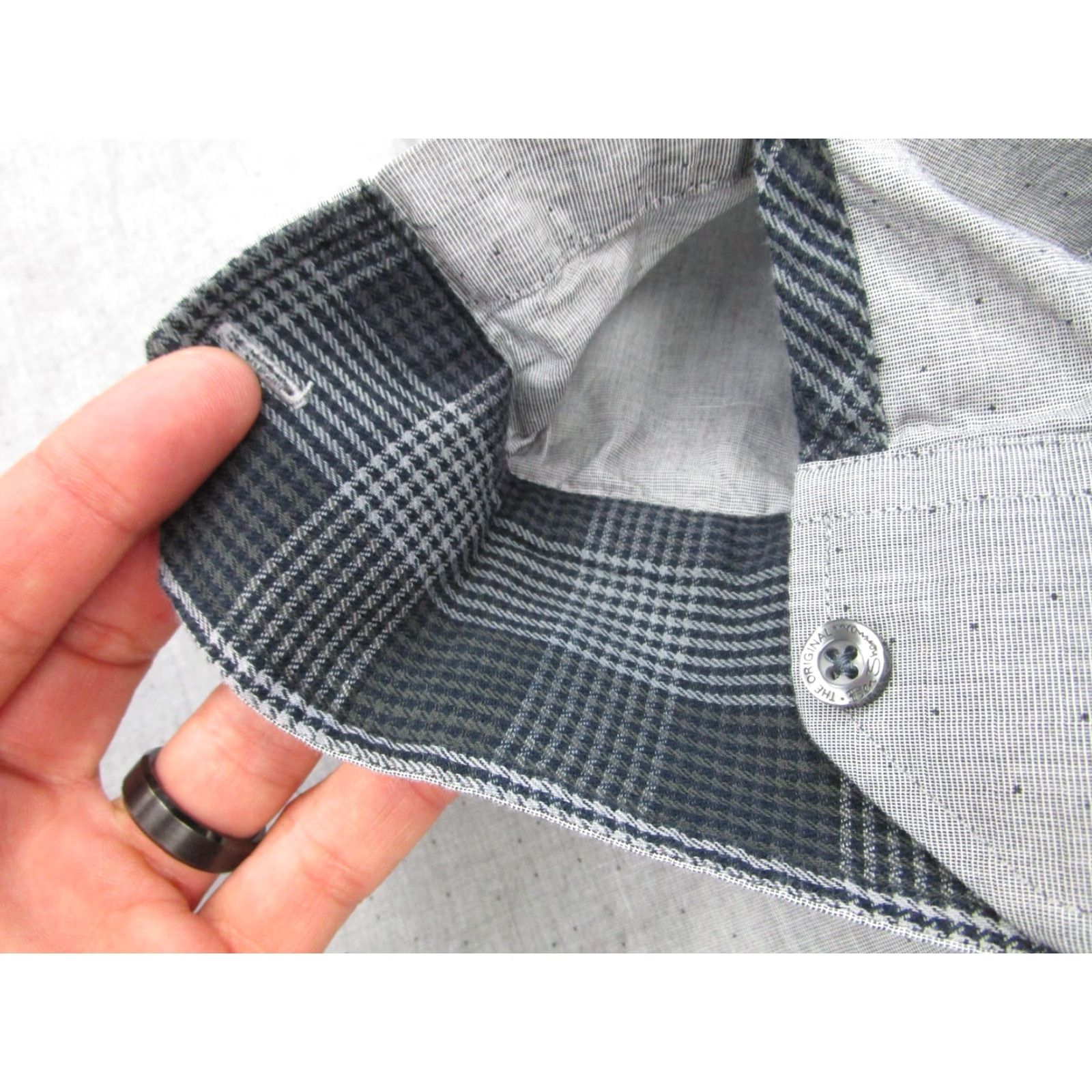 Ben Sherman Ben Sherman Shirt Mens Large Gray Button-Down Long Sleeve Cotton Casual Plaid Size US L / EU 52-54 / 3 - 6 Thumbnail