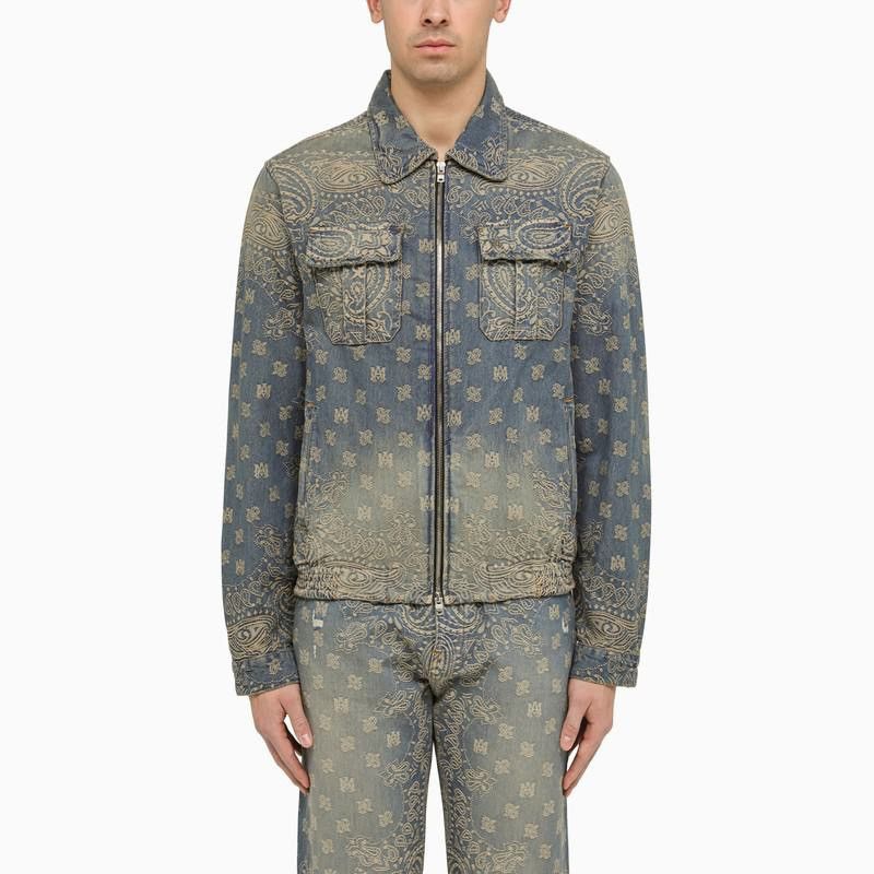Amiri Amiri Bandana Pattern Denim Jacket Size US S / EU 44-46 / 1 - 1 Thumbnail