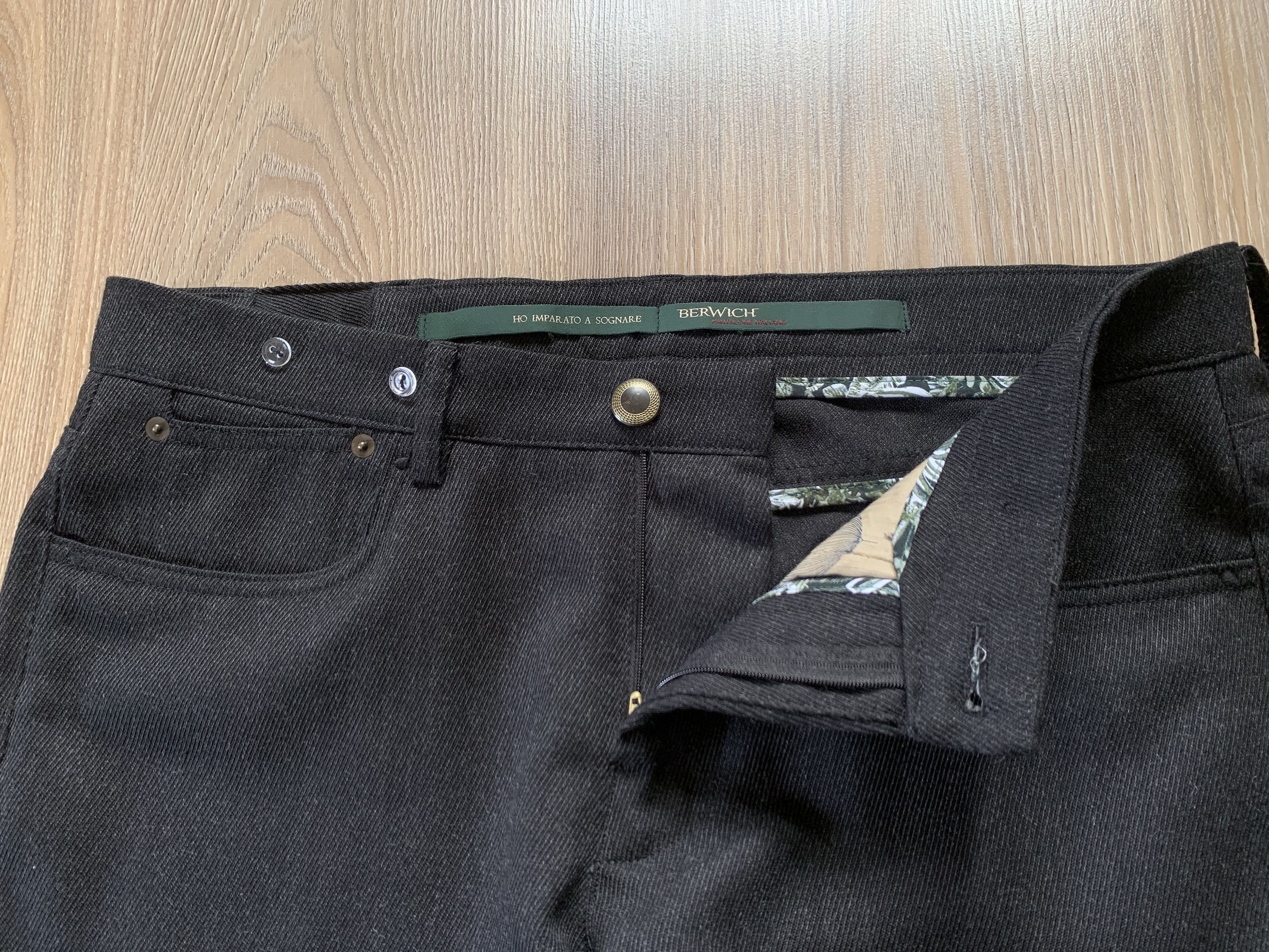 Vintage Berwich Mens Dark Grey Wool Pants Size US 32 / EU 48 - 5 Thumbnail