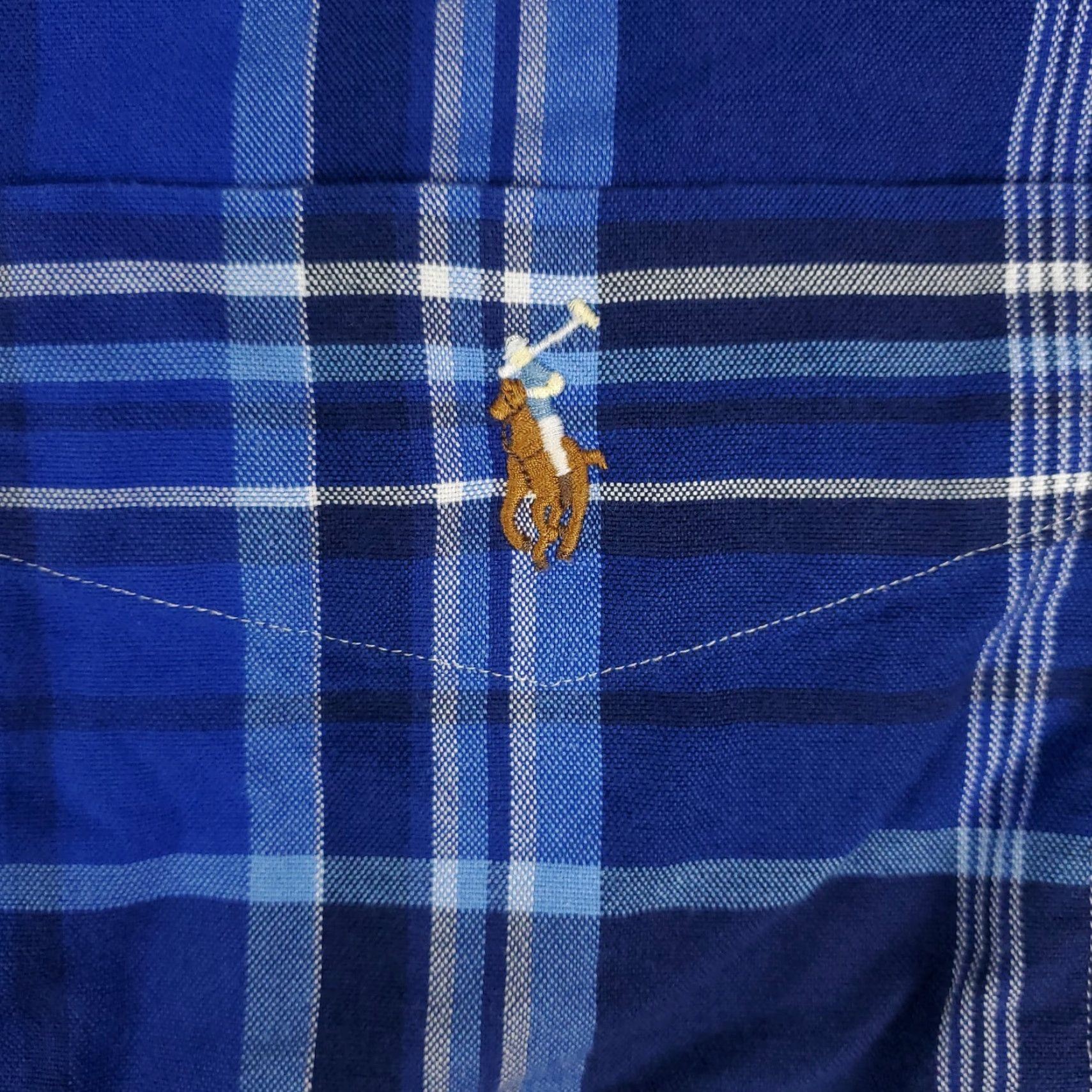 Ralph Lauren Ralph Lauren Shirt Mens Big & Tall Blue Plaid Button-Up Long Sleeve 2XB Casual Business Formal Workwear Button-Down Collar Polo Style? Size US XXL / EU 58 / 5 - 2 Thumbnail