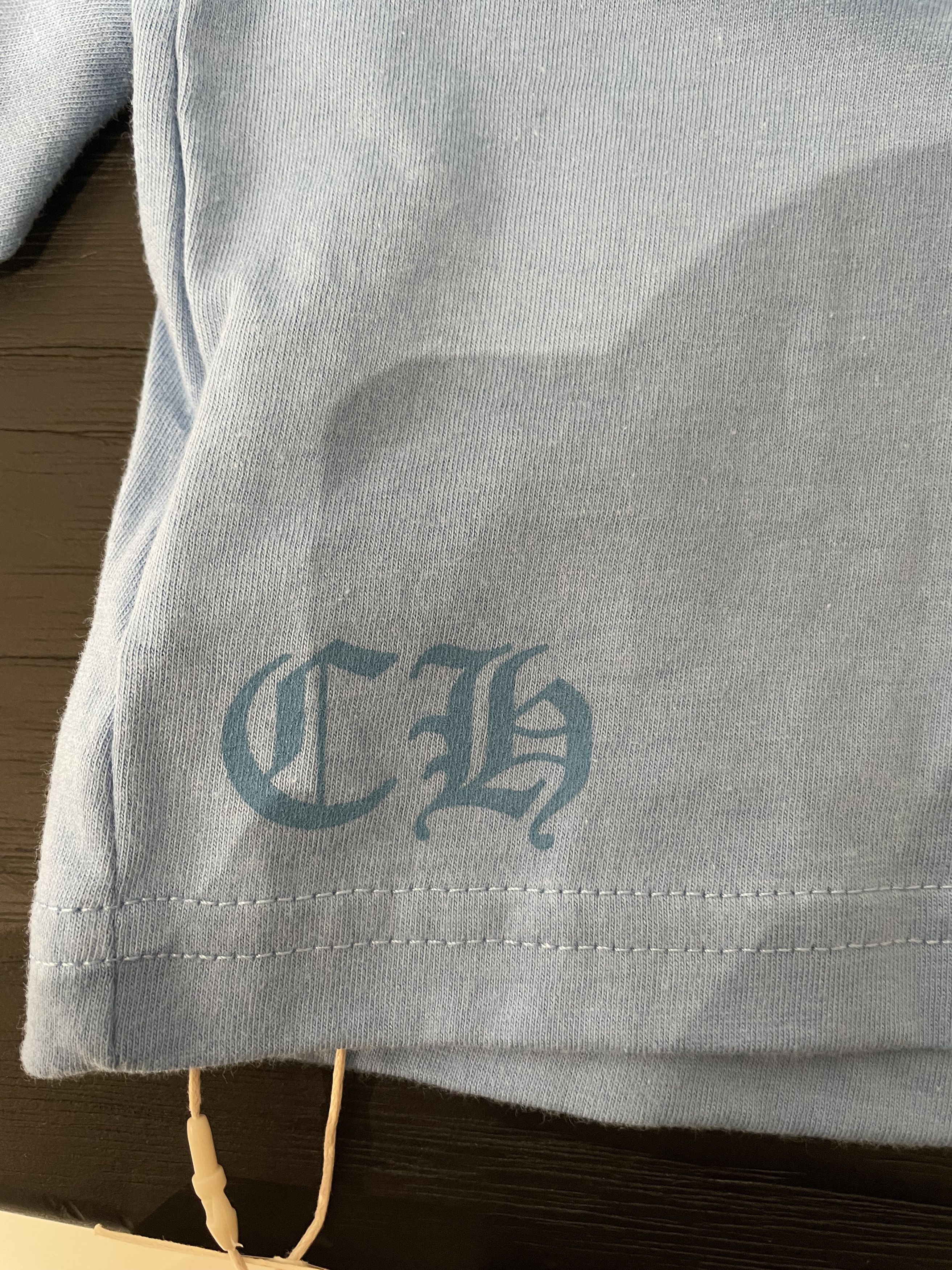 Chrome Hearts Chrome Hearts Scroll Label Blue T-Shirt Tee For Kids Size ONE SIZE - 3 Thumbnail