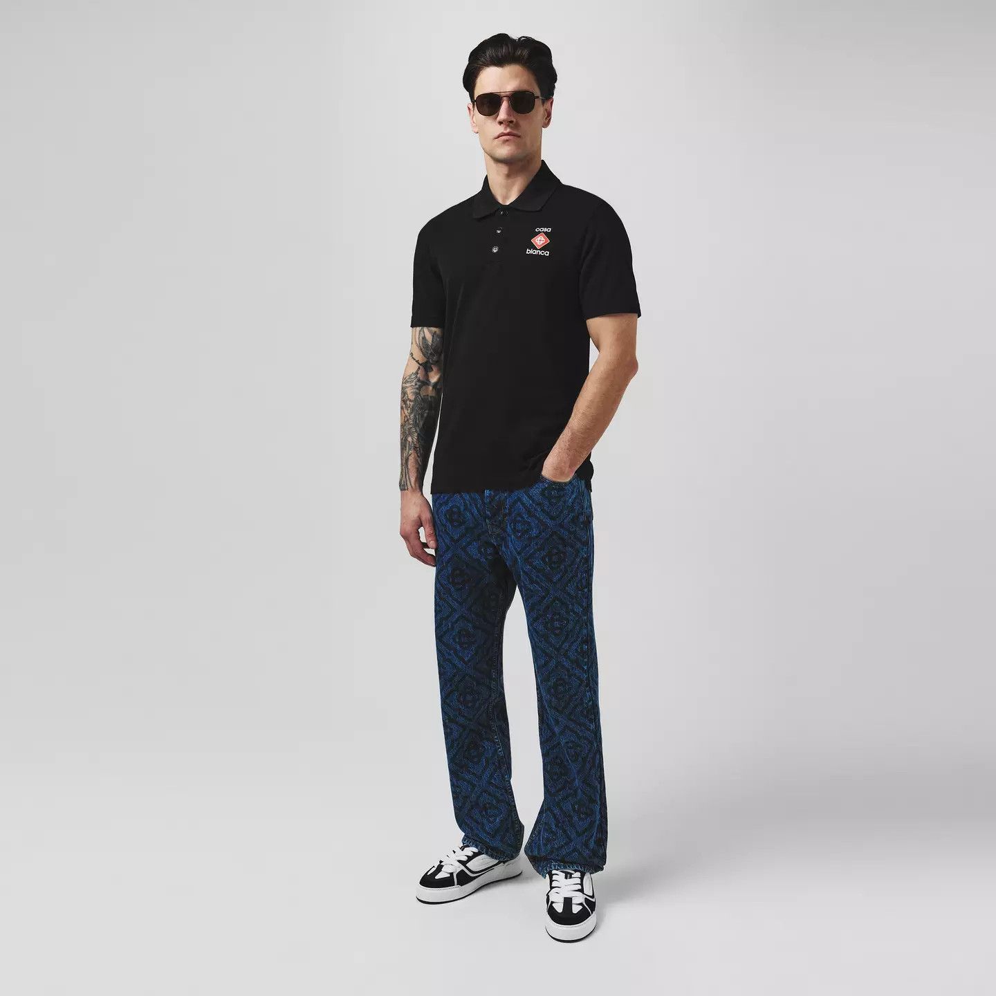 Casablanca o1g2r1mq0426 Logo Piqué Polo Shirt in Black Size US XS / EU 42 / 0 - 4 Thumbnail