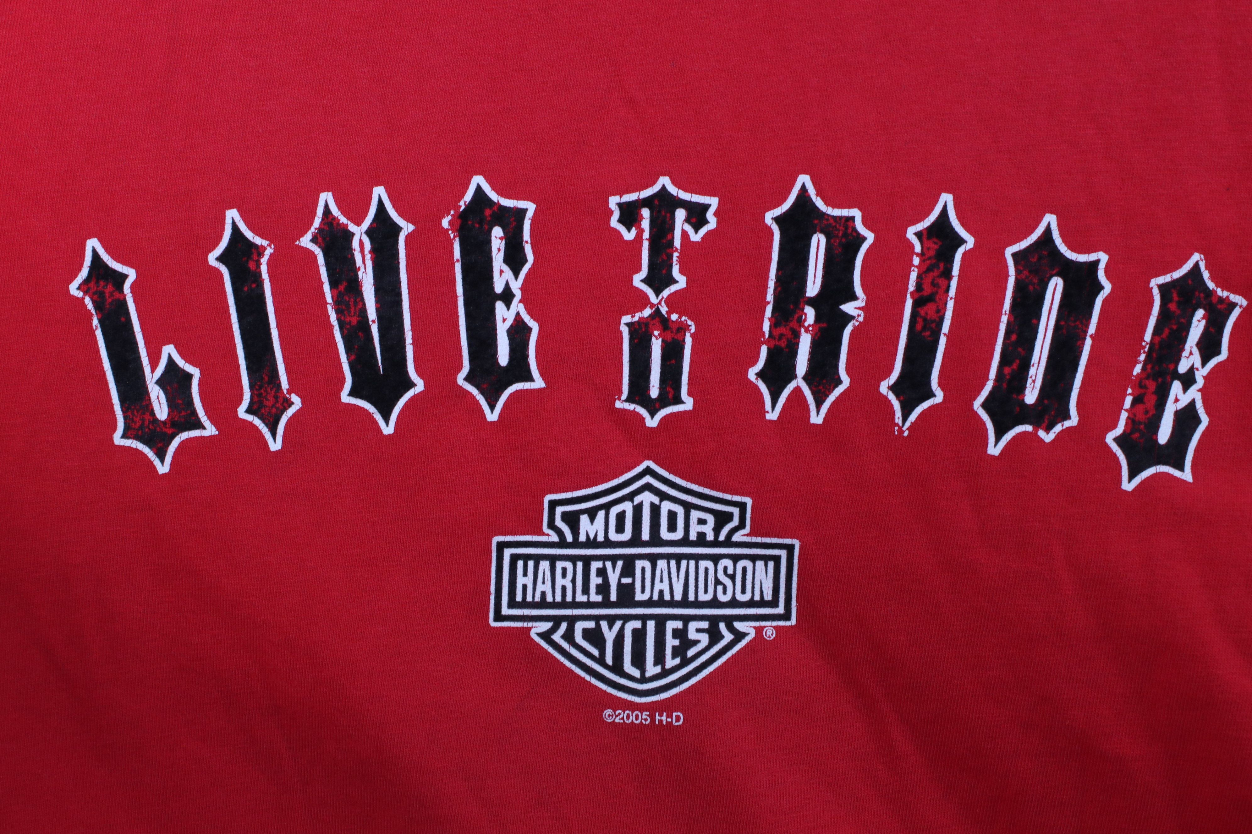 Harley Davidson Vintage Y2K 2005 Harley Davidson Alligator T-Shirt Red USA Size US L / EU 52-54 / 3 - 4 Thumbnail