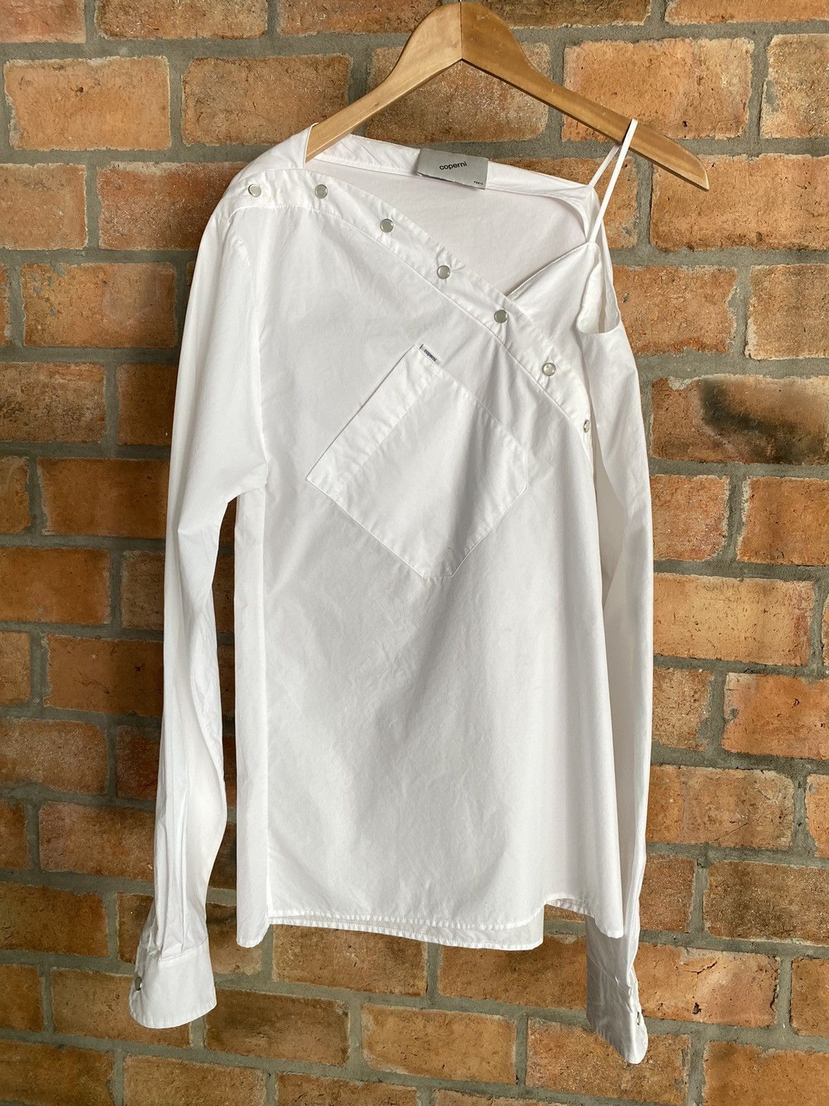 Coperni Coperni Asymmetric White Button-Up Blouse Size XS / US 0-2 / IT 36-38 - 11 Thumbnail