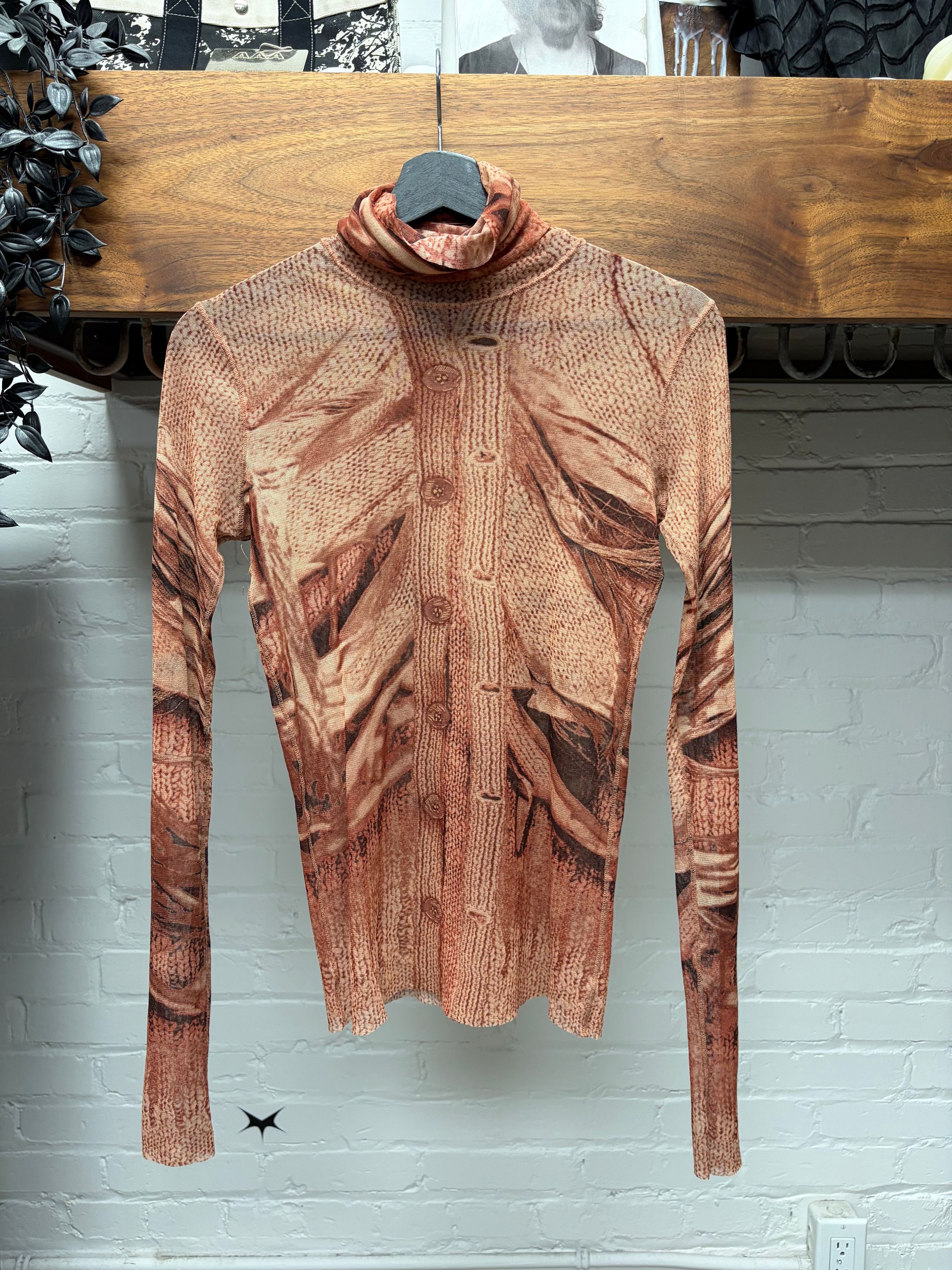 Other SS2004 Jean Paul Gaultier ‘Trompe L’œil’ Mesh ‘Button Up’ Top Size S / US 4 / IT 40 - 1 Thumbnail
