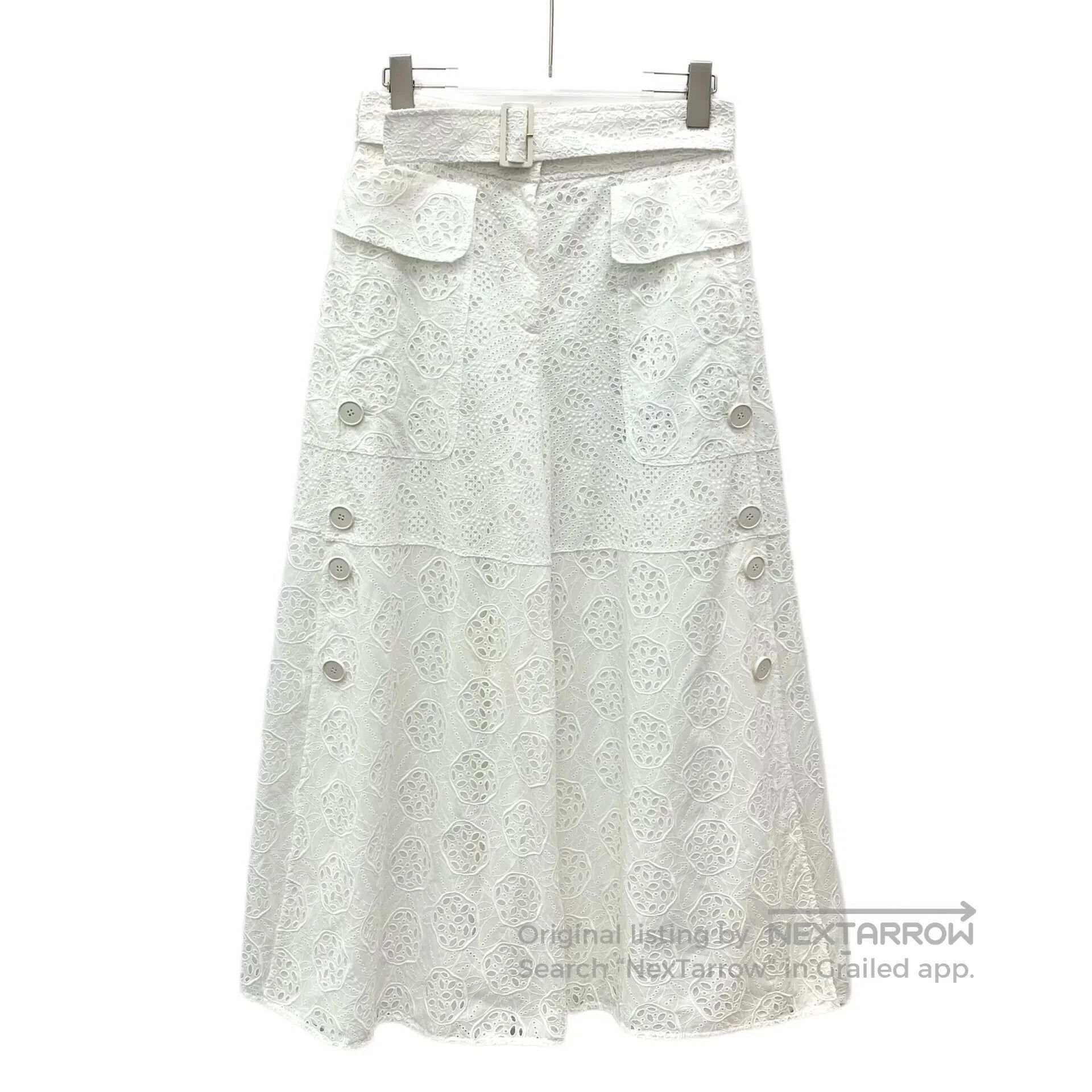 Valentino Valentino White Floral Openwork Embroidered Cotton Casual Size 37" - 1 Thumbnail