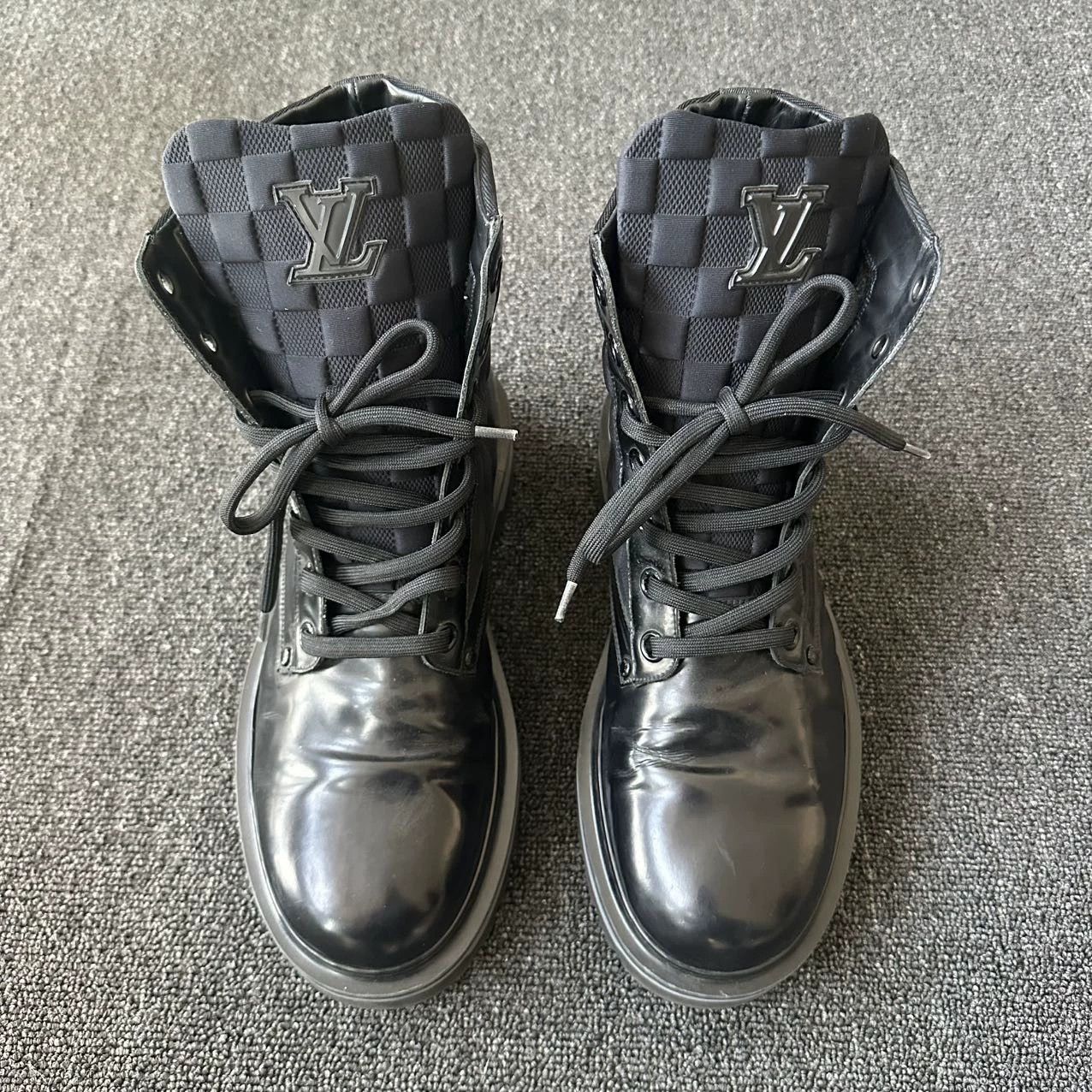 Louis Vuitton LV 95 New Black Monogram Leather Boots 42.5 Size US 9.5 / EU 42-43 - 2 Thumbnail