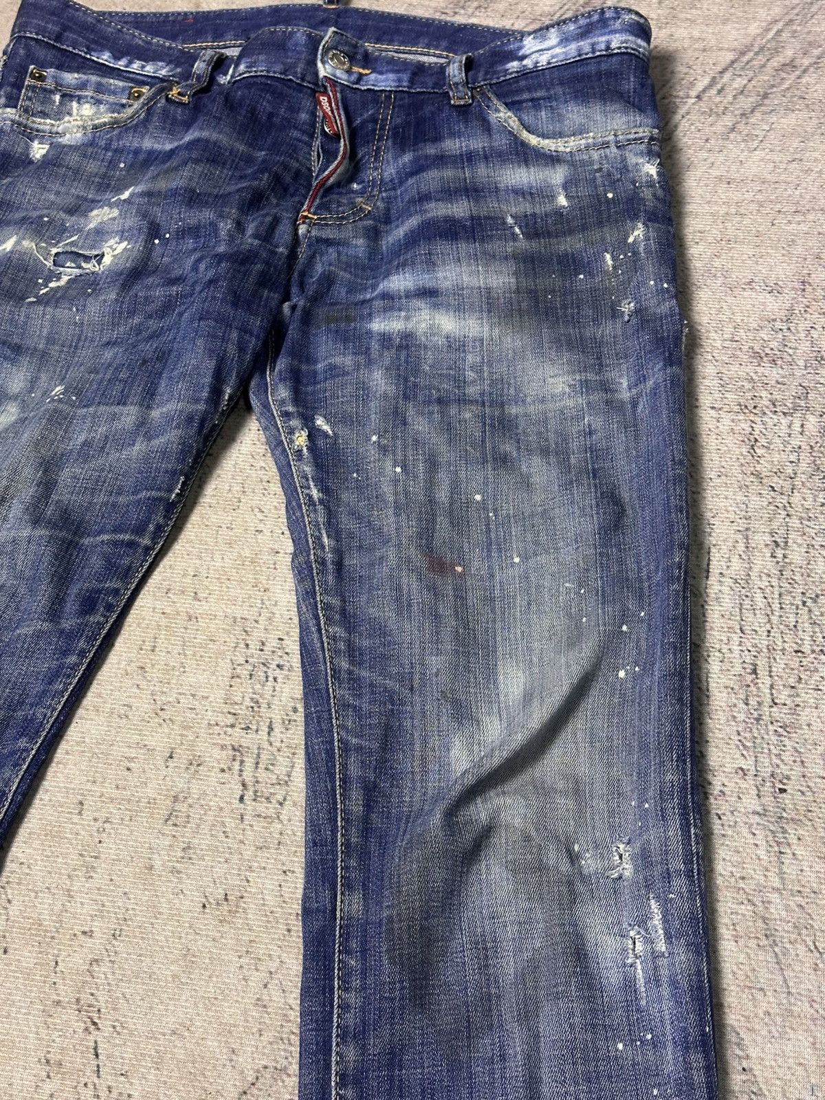 Dsquared2 Dsquared2 Distressed Paint Splatter Denim Size US 33 - 9 Thumbnail
