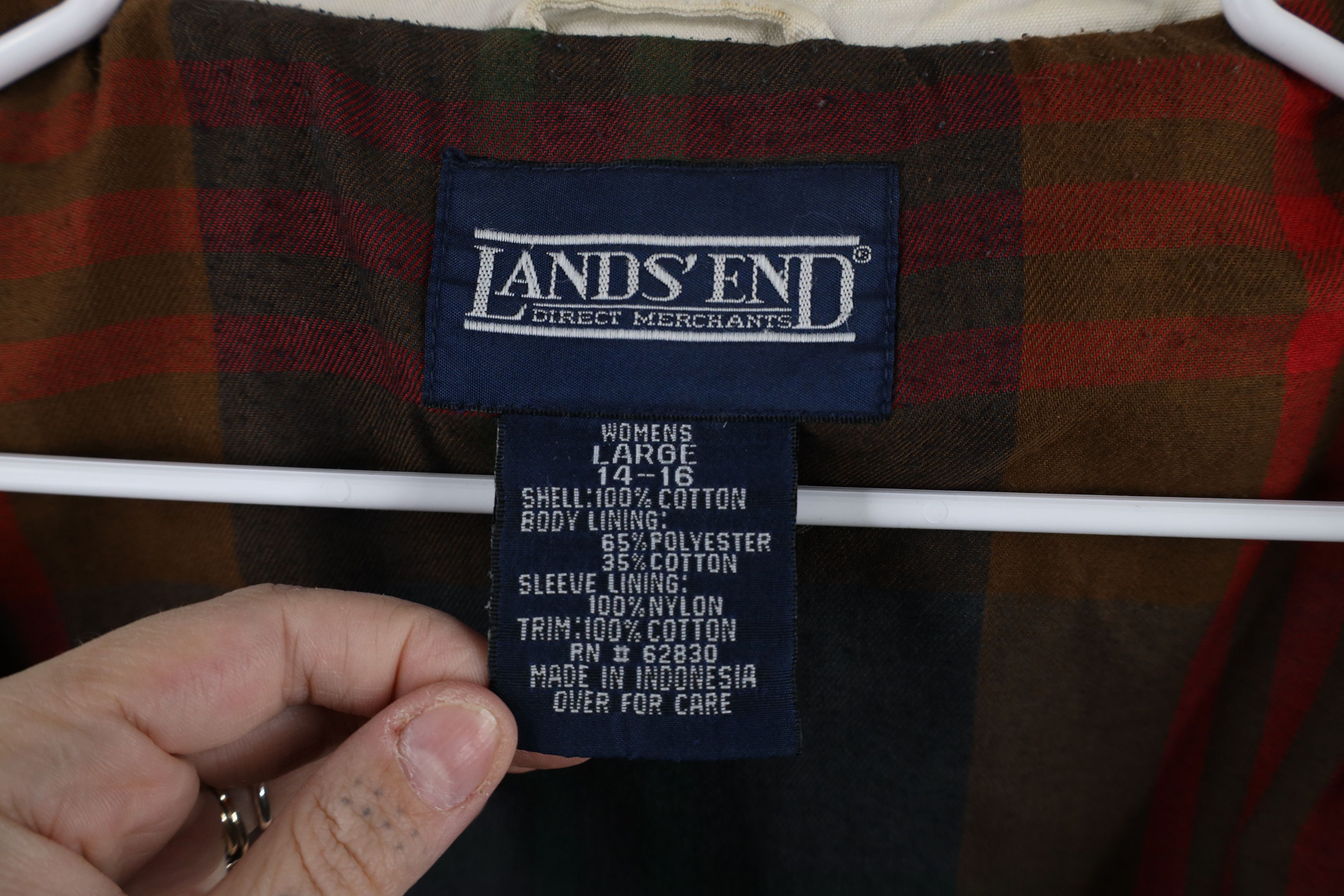Lands' End × Vintage Vintage 90s Lands End Flannel Lined Chore Barn Jacket Size L / US 10 / IT 46 - 11 Thumbnail