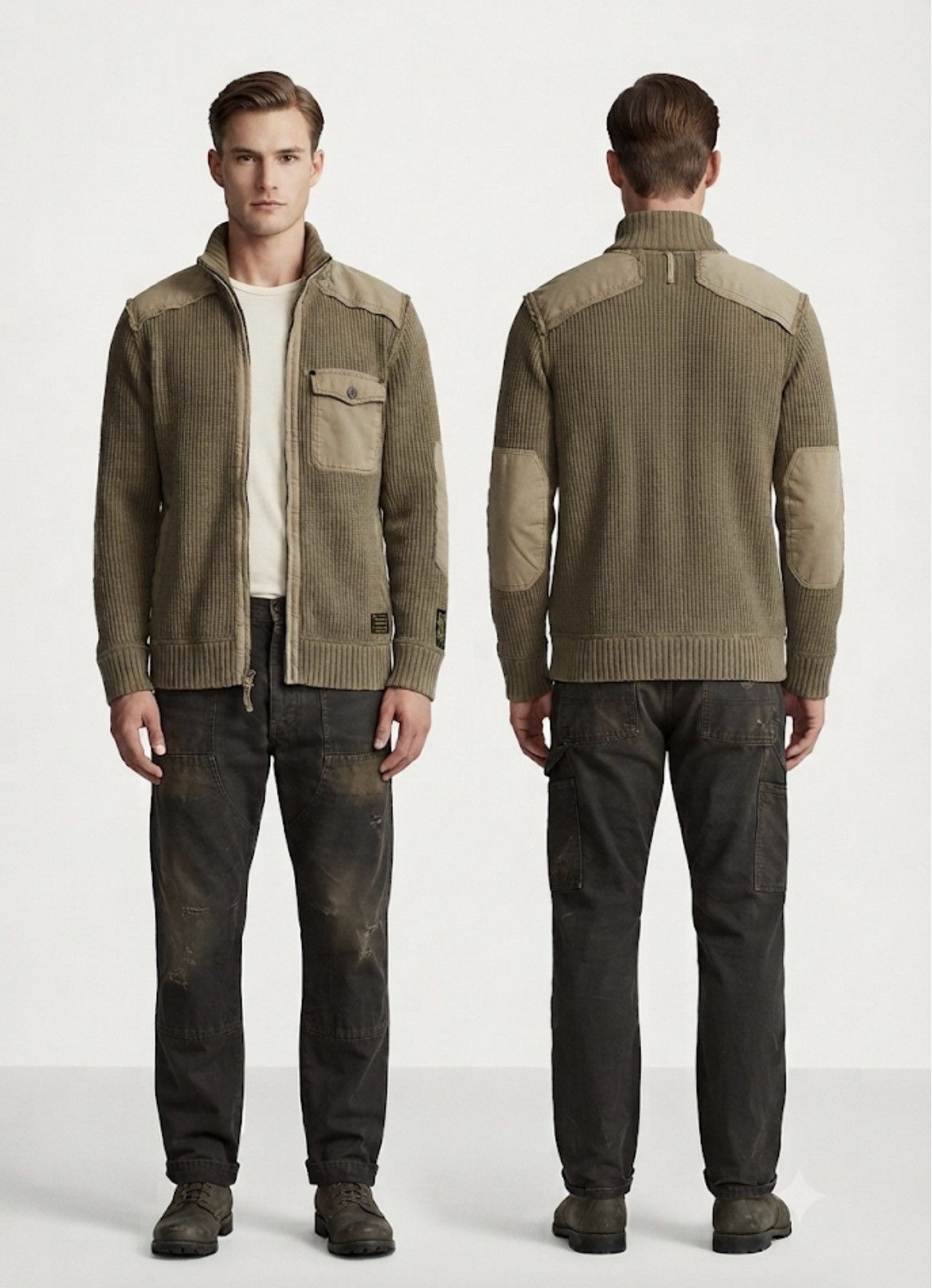 Polo Ralph Lauren Rare💥 Polo Jeans Military Standard Issue Knitted Sweater Size US L / EU 52-54 / 3 - 1 Thumbnail