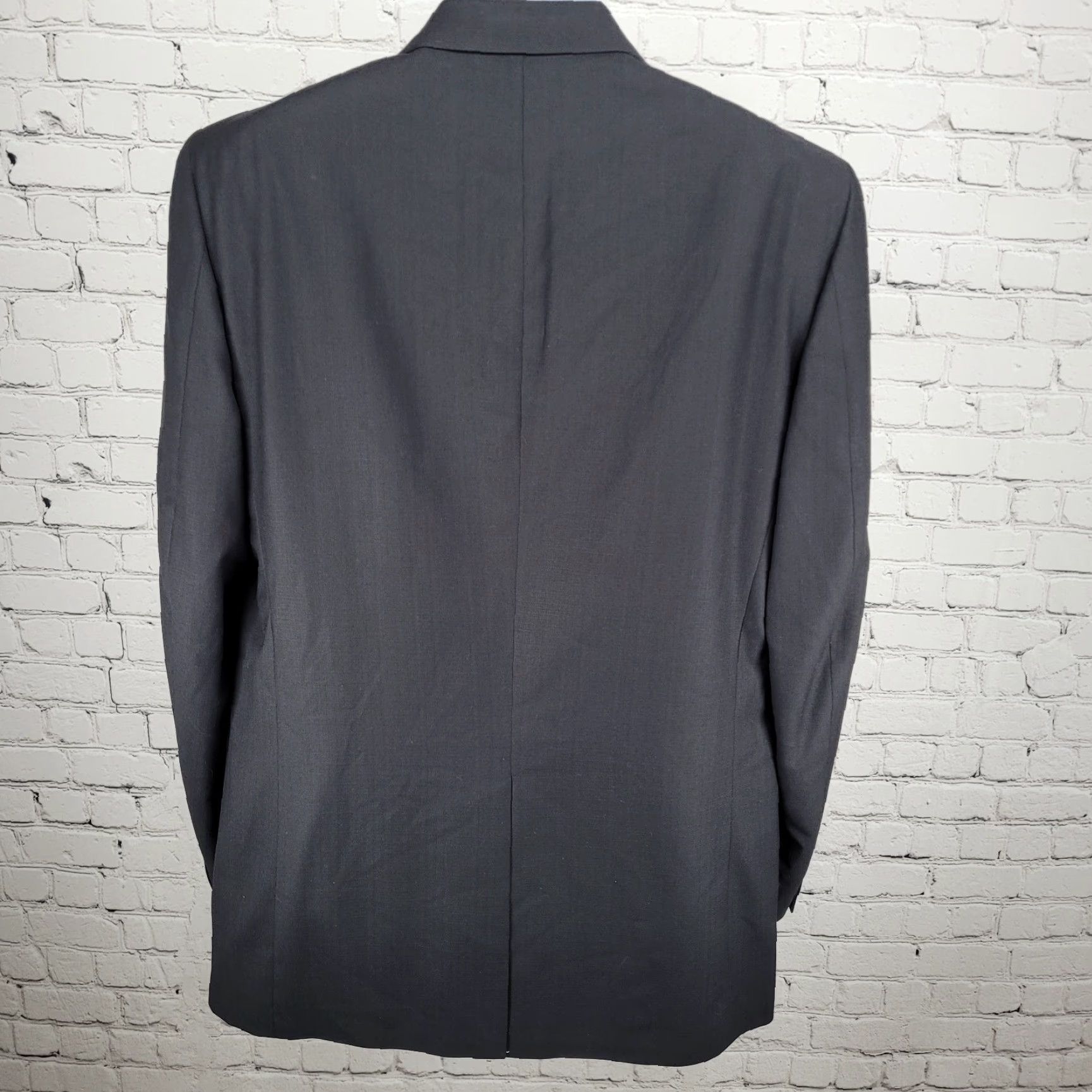 Stafford Stafford Essentials Blazer 42L Black 2 Button Single Vented Notch Sport Coat Size 42R - 2 Thumbnail