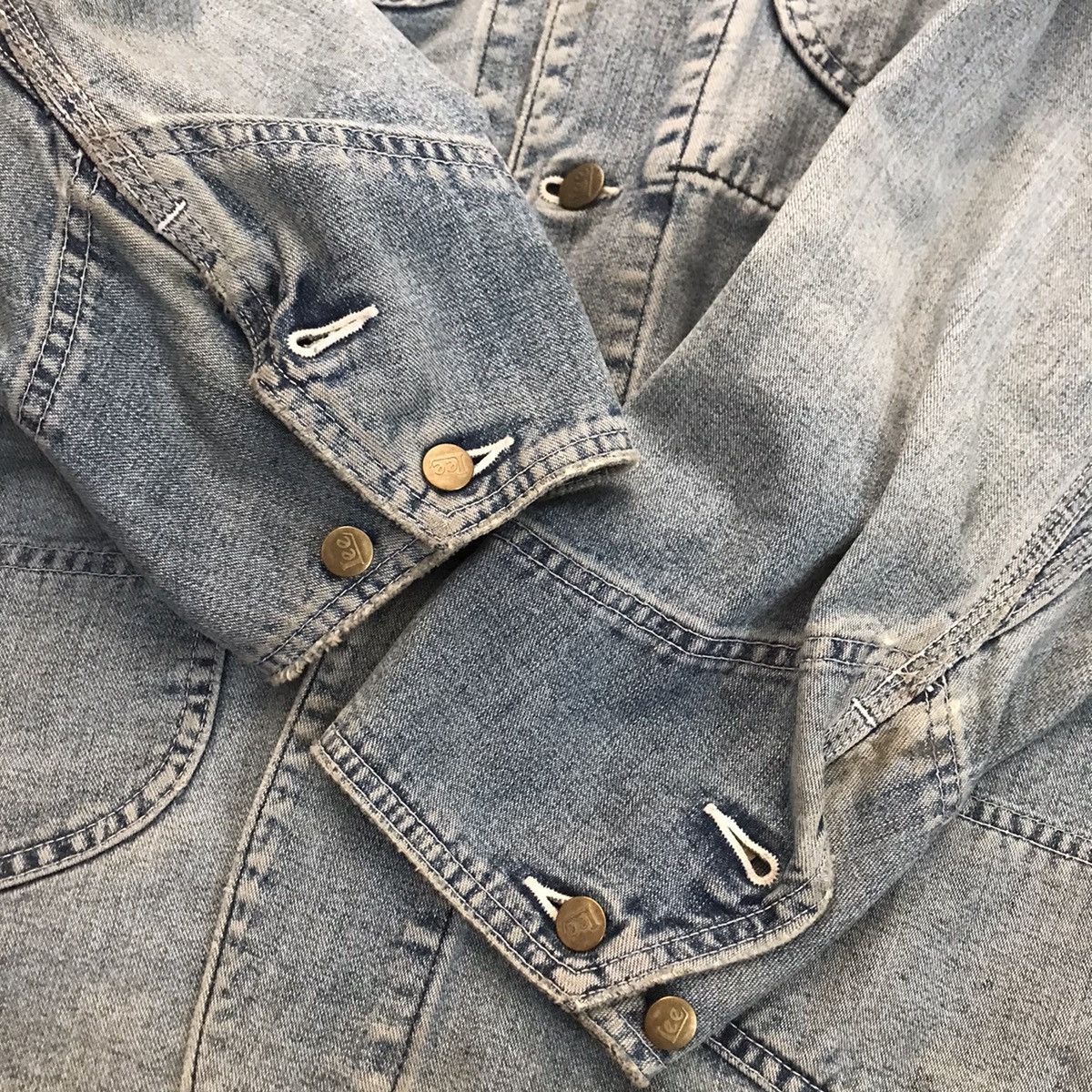 Lee × Vintage Vintage Lee Chore Jacket denim blue jeans Sanforized Coveral Size US L / EU 52-54 / 3 - 11 Thumbnail