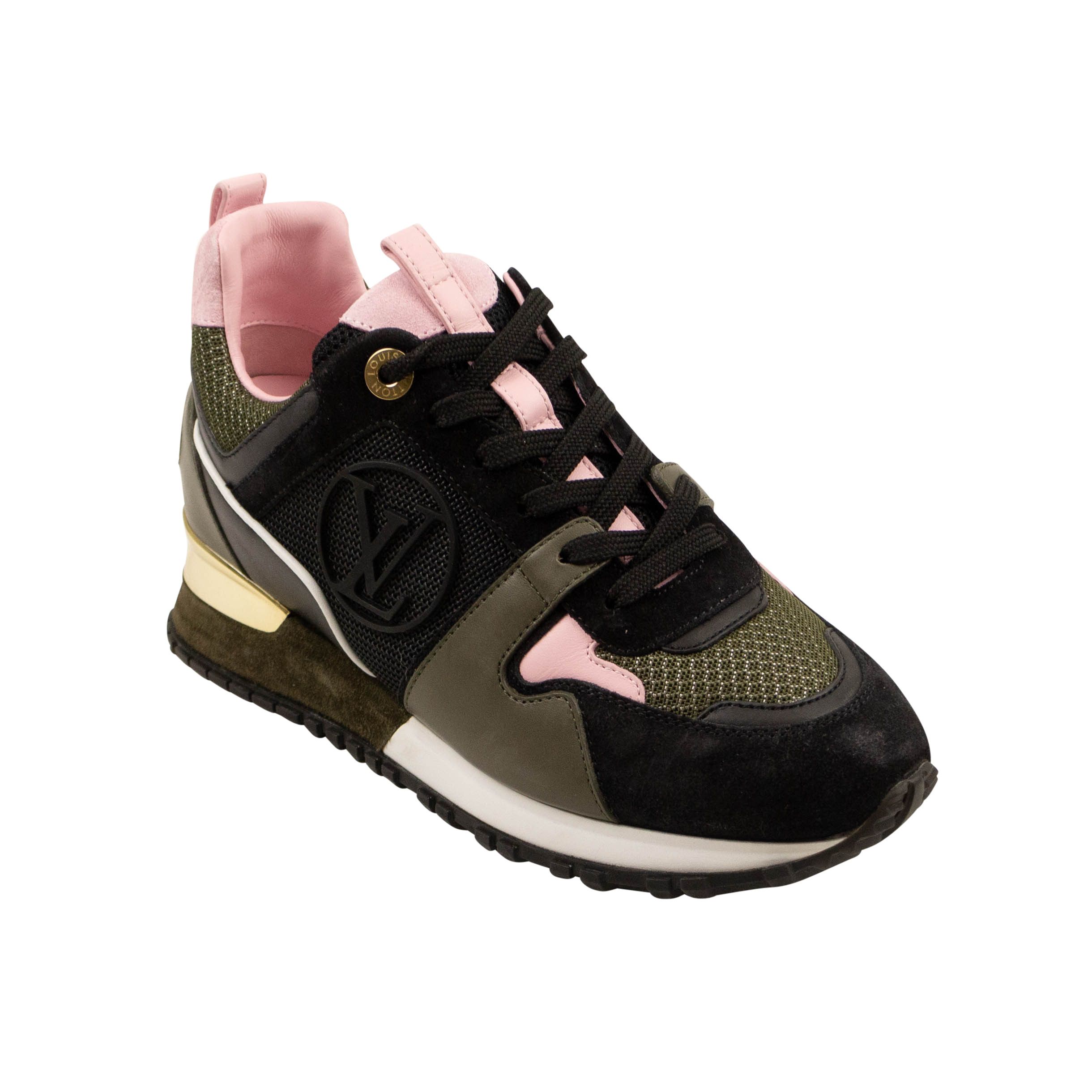 image of Louis Vuitton Black/green/pink Run Away Sneakers Size 4/34, Women's
