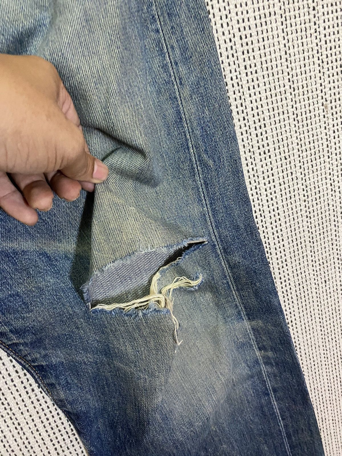 Levi's ‼️VINTAGE LEVIS BIG E 551zxx SELVEDGE DENIM DISTROY‼️ Size US 32 / EU 48 - 13 Thumbnail