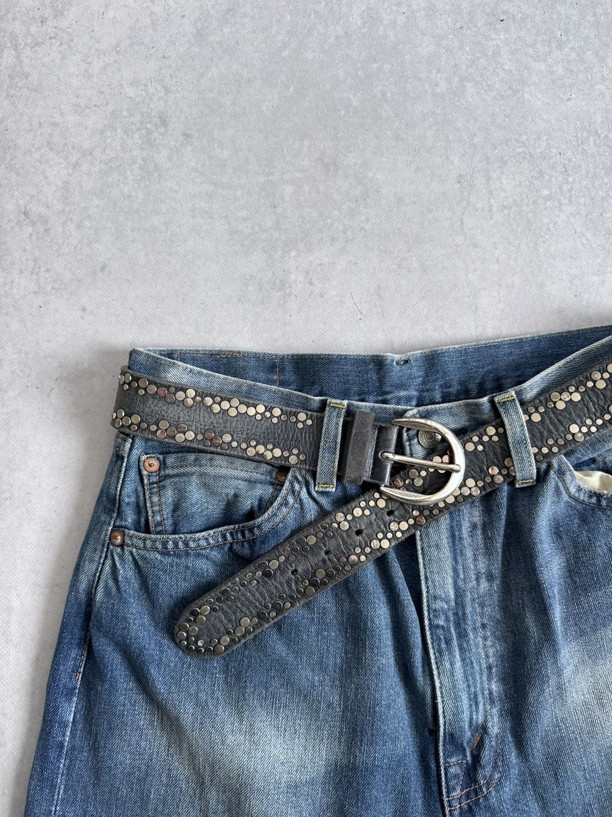 KMRii Vintage KMRii Style Y2K Metal Leather Belt Avant-Garde Hype Size ONE SIZE - 2 Thumbnail