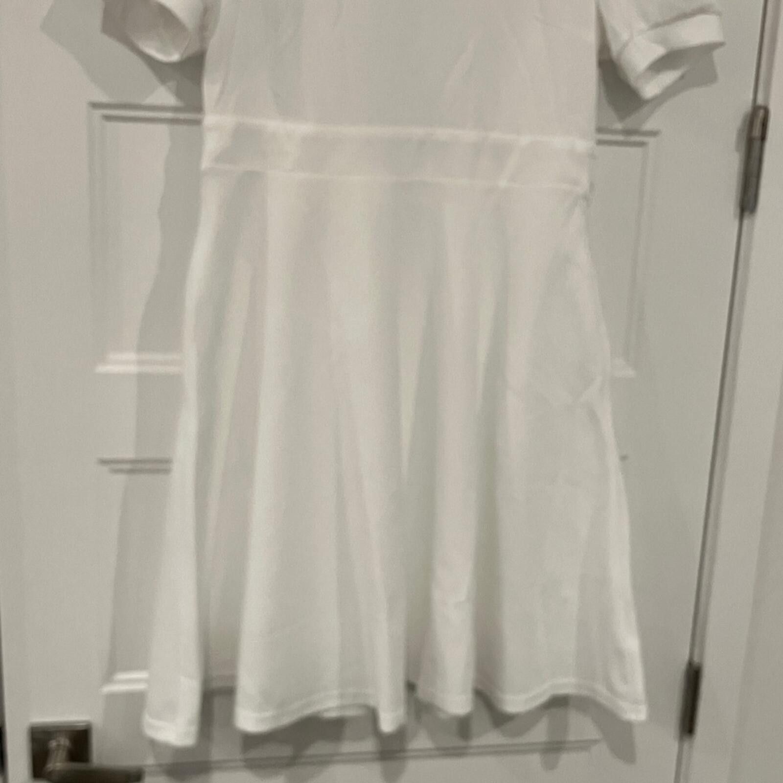 Other NIB Source Unknown White V‑Neck Short Sleeve Mini Dress Size XL / US 12-14 / IT 48-50 - 8 Thumbnail