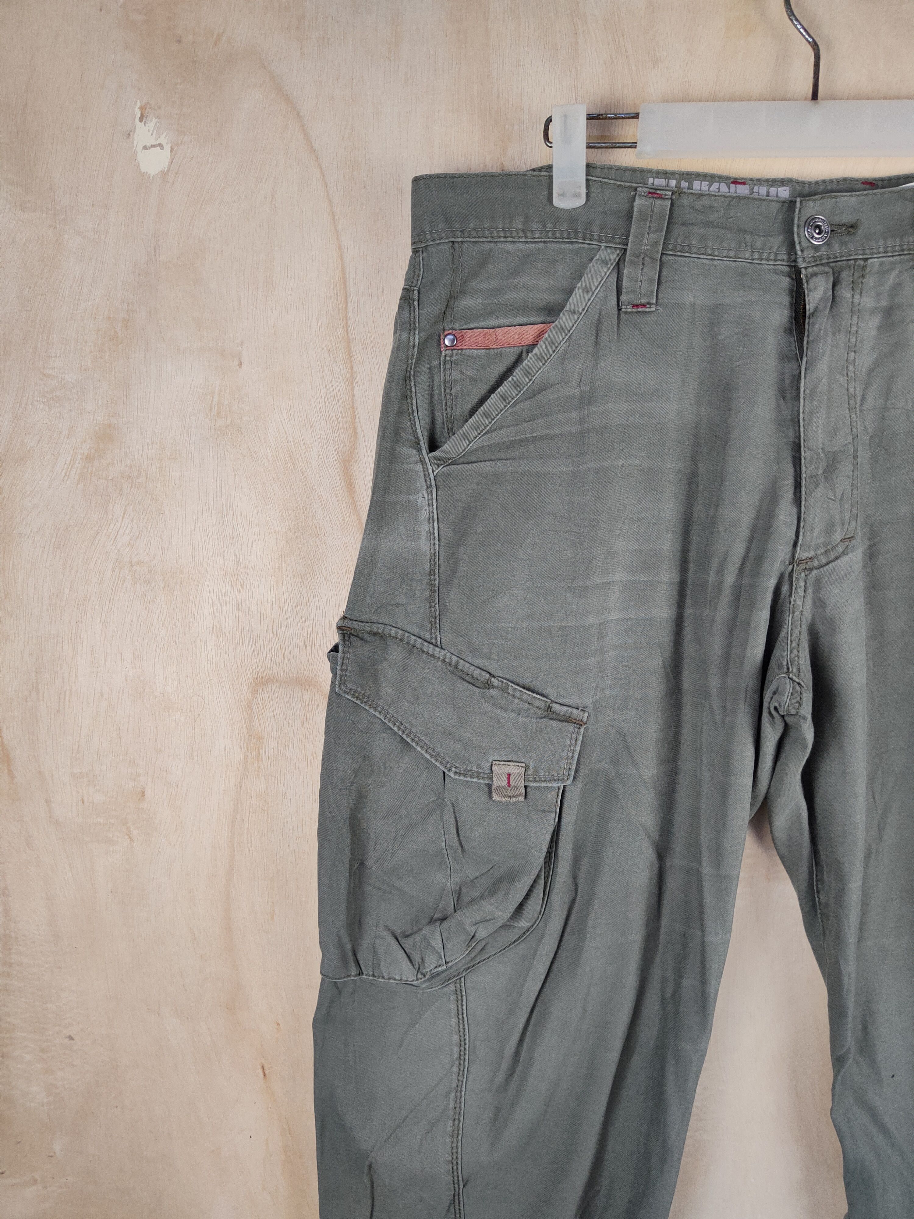 Japanese Brand Xebec Twist45 Green Multipocket Tactical Cargo Pants #S2429 Size US 36 / EU 52 - 3 Thumbnail