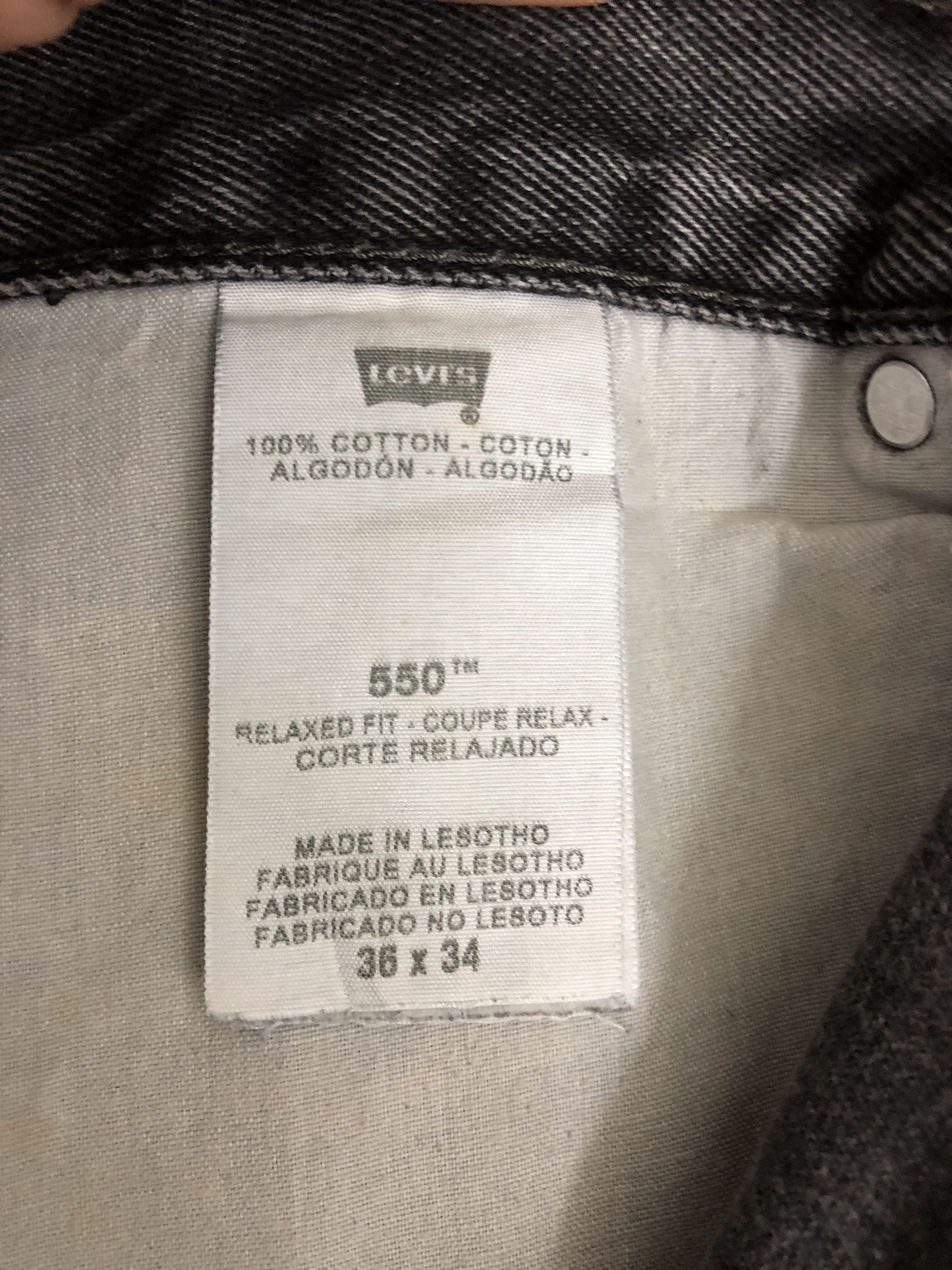 Levi's Vintage Levis 550 Jeans Super Black Levis Denim Pants Size US 34 / EU 50 - 7 Thumbnail