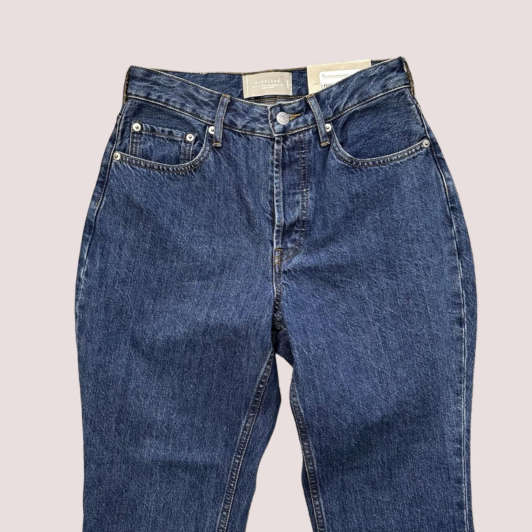 Everlane Everlane Jeans Womens 27x26 Crop High Rise Curvy 90s Straight Organic Blue Cotton Denim 5-Pocket Rise High Jeans Womens Size 27" / US 4 / IT 40 - 1 Thumbnail