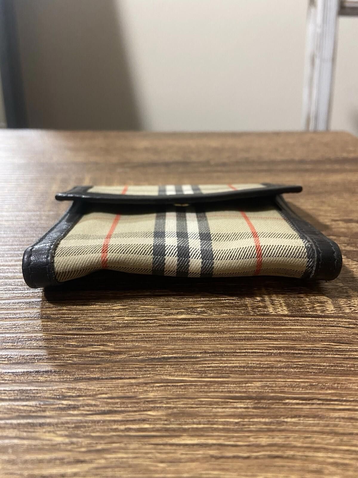 Burberry Vintage Burberrys Nova Check black leather trifold wallet Size ONE SIZE - 5 Thumbnail