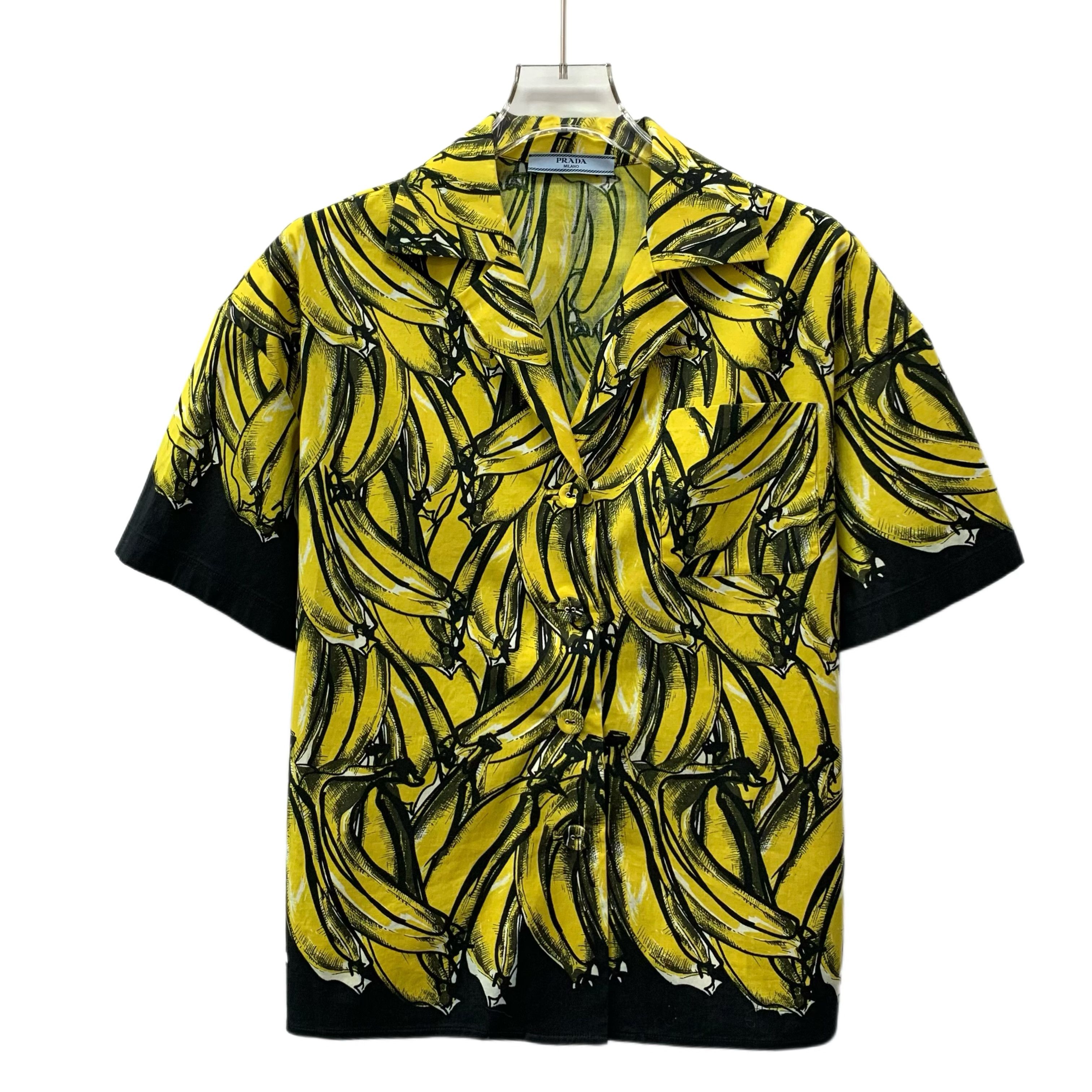 Prada Prada Shirt – Yellow Banana Print Button-Up (Size S) Size XS / US 0-2 / IT 36-38 - 1 Thumbnail