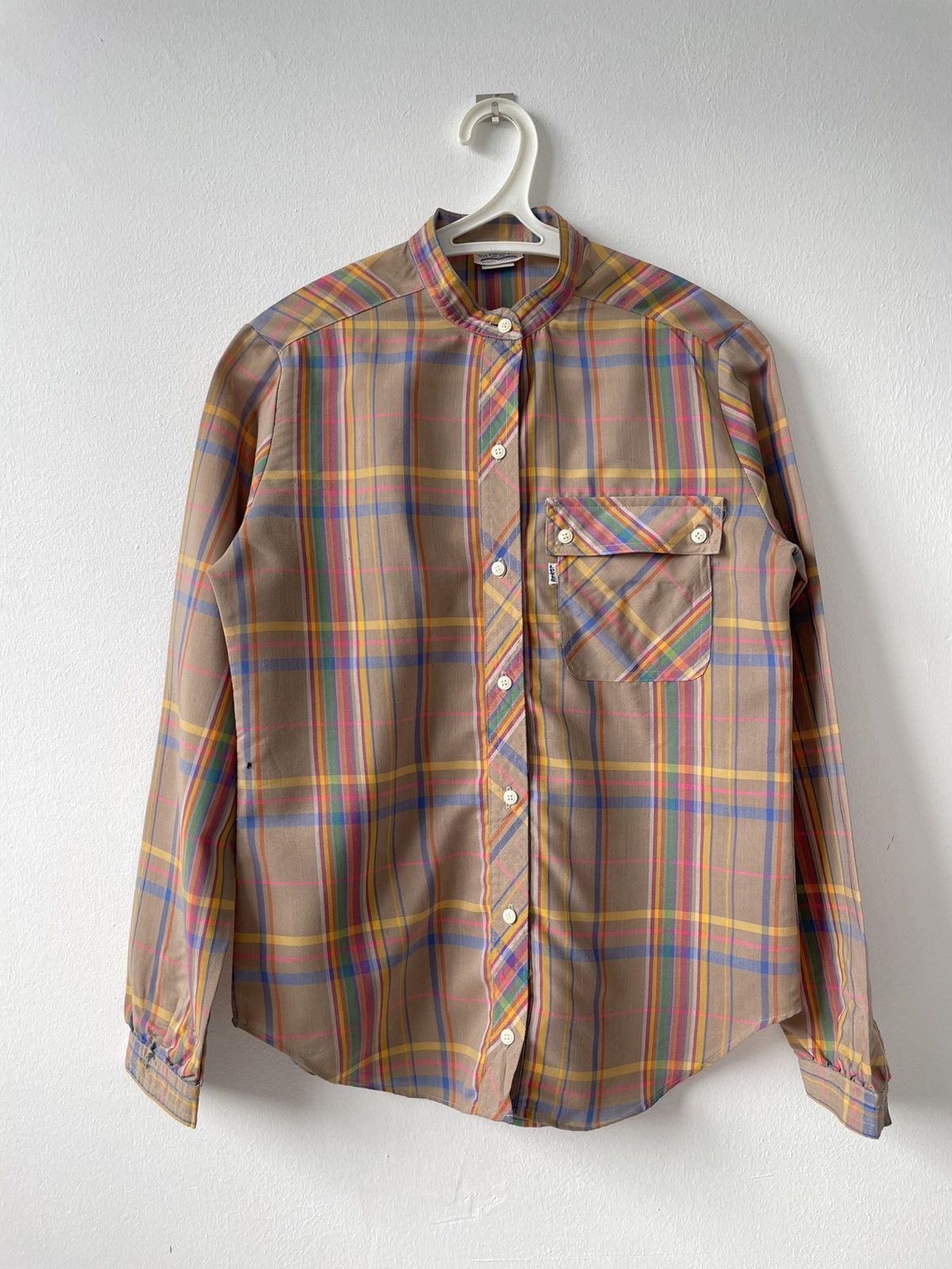 Levi's 1960s Vintage Levi’s Women’s Band collar plaid shirt Size S / US 4 / IT 40 - 1 Thumbnail