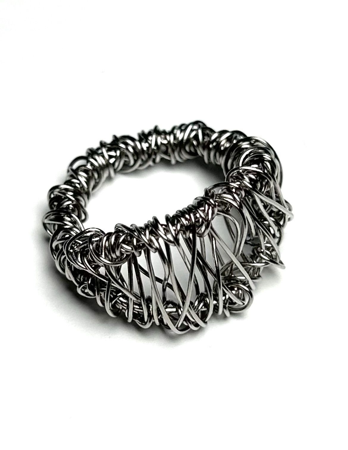 Seditionaries Raw Wire Ring — Sculptural Steel Form Size ONE SIZE - 1 Thumbnail