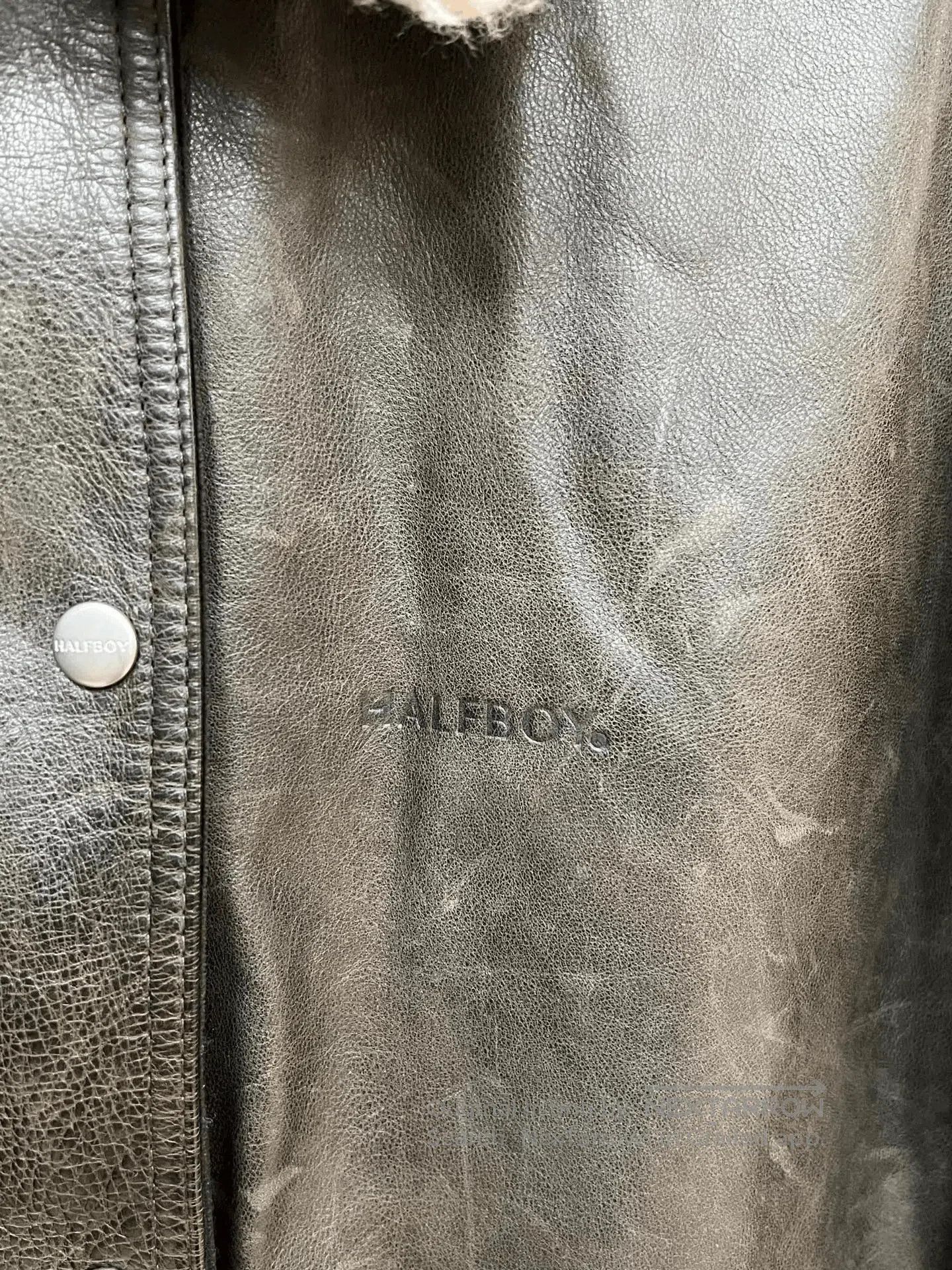 Halfman Halfboy Fur Collar Leather Jacket. Size US S / EU 44-46 / 1 - 3 Thumbnail