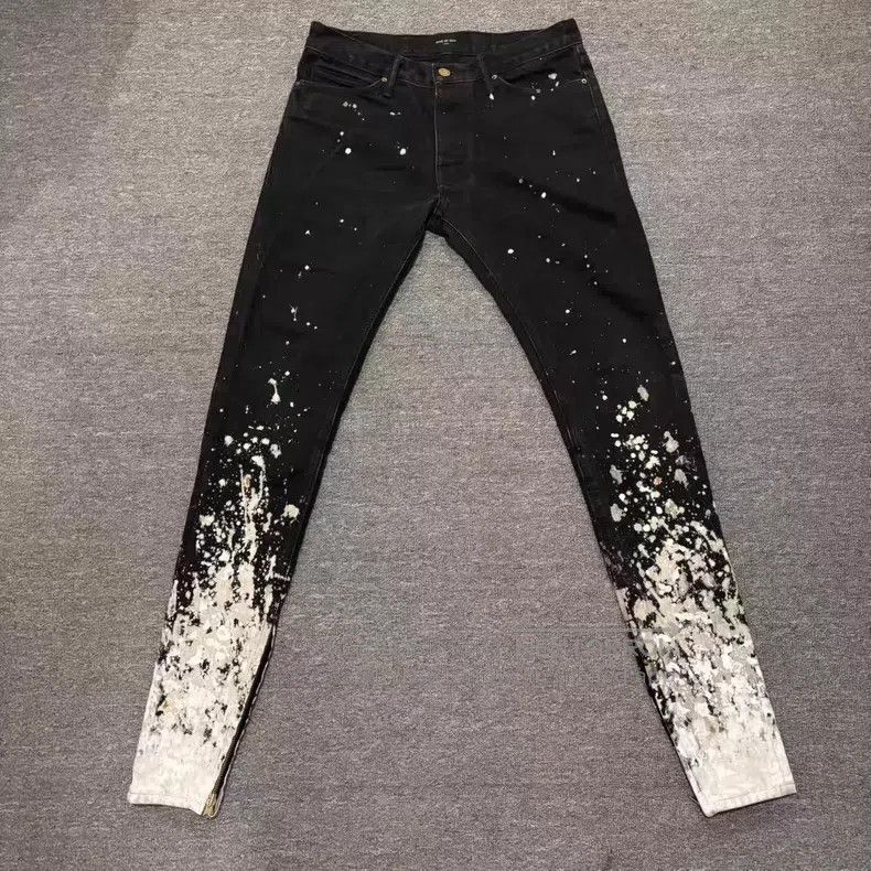 Fear of God Fear of God Season 5 black ink splash jeans Size US 31 - 1 Thumbnail