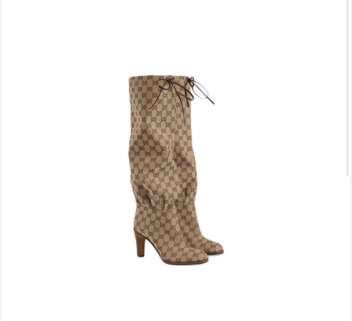Gucci Gucci Lisa Original GG Canvas Mid-Heel Boots - Size EU 37 Size US 7 / IT 37 - 4 Thumbnail
