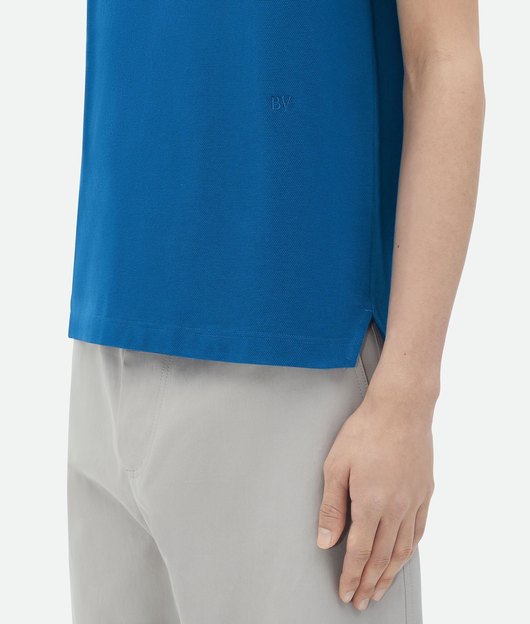 Bottega Veneta o1n1vont1224 Cotton Jersey Polo Shirt in Pacific Blue Size US XL / EU 56 / 4 - 3 Thumbnail
