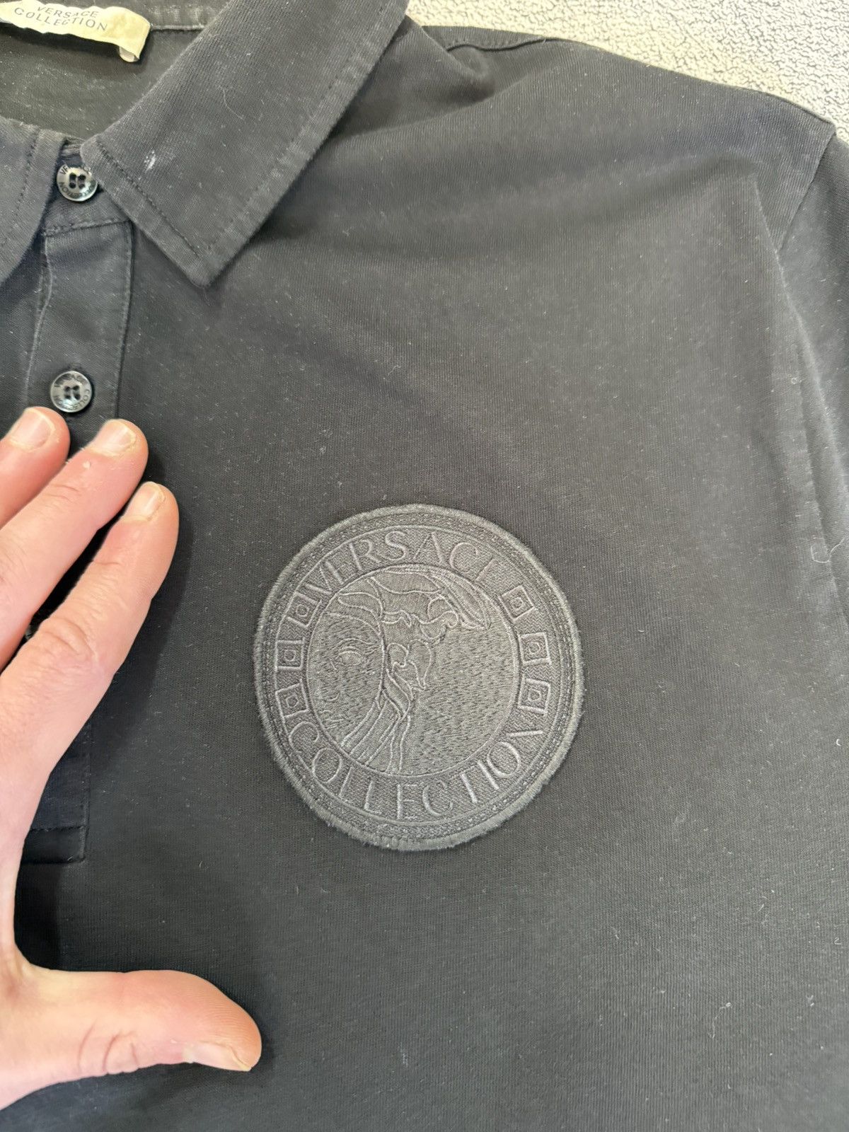 Versace Versace Collection Medusa Polo Shirt Black Mens L Cotton Size US L / EU 52-54 / 3 - 16 Thumbnail