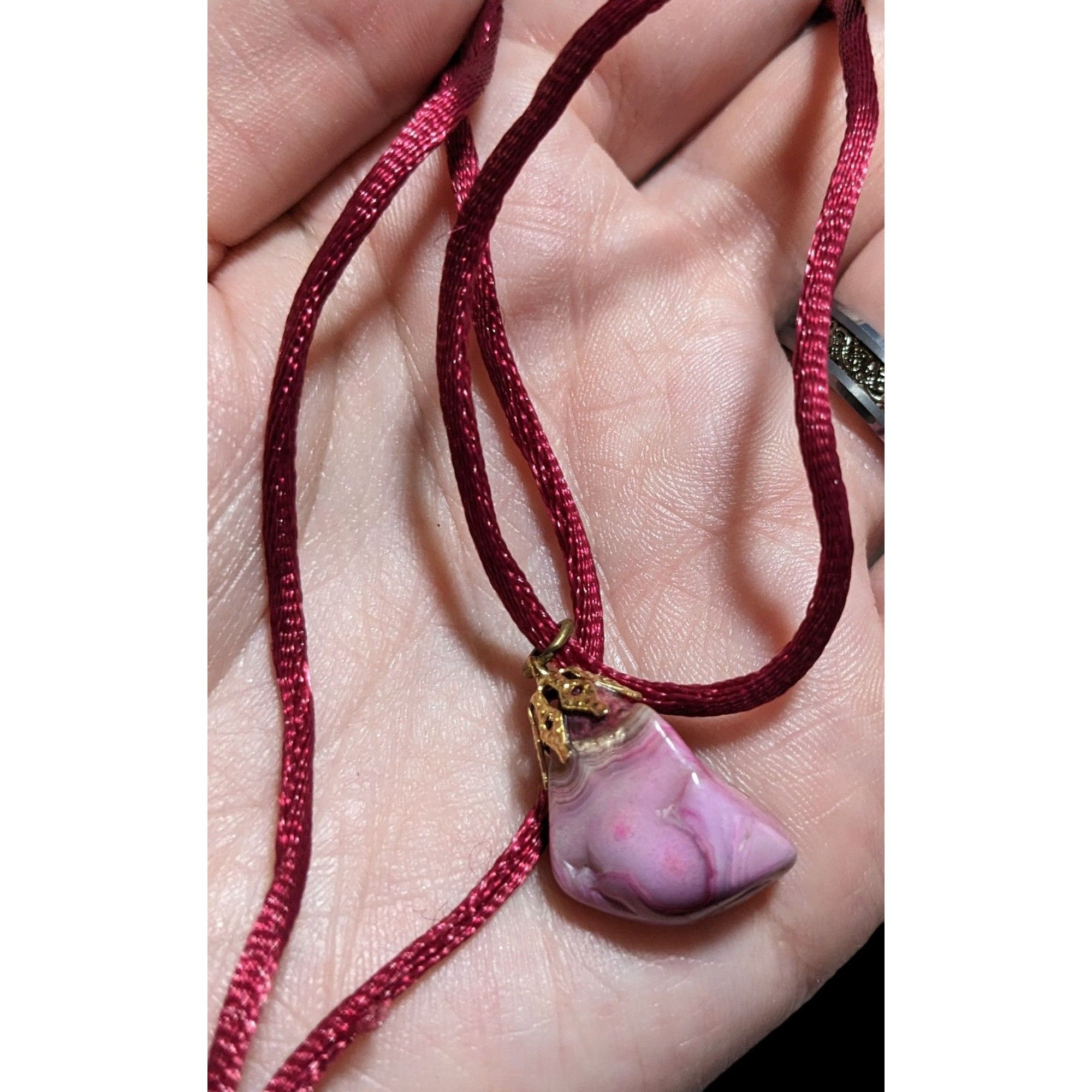 Other Dyed Pink Natural Agate Pendant Necklace Size ONE SIZE - 9 Thumbnail