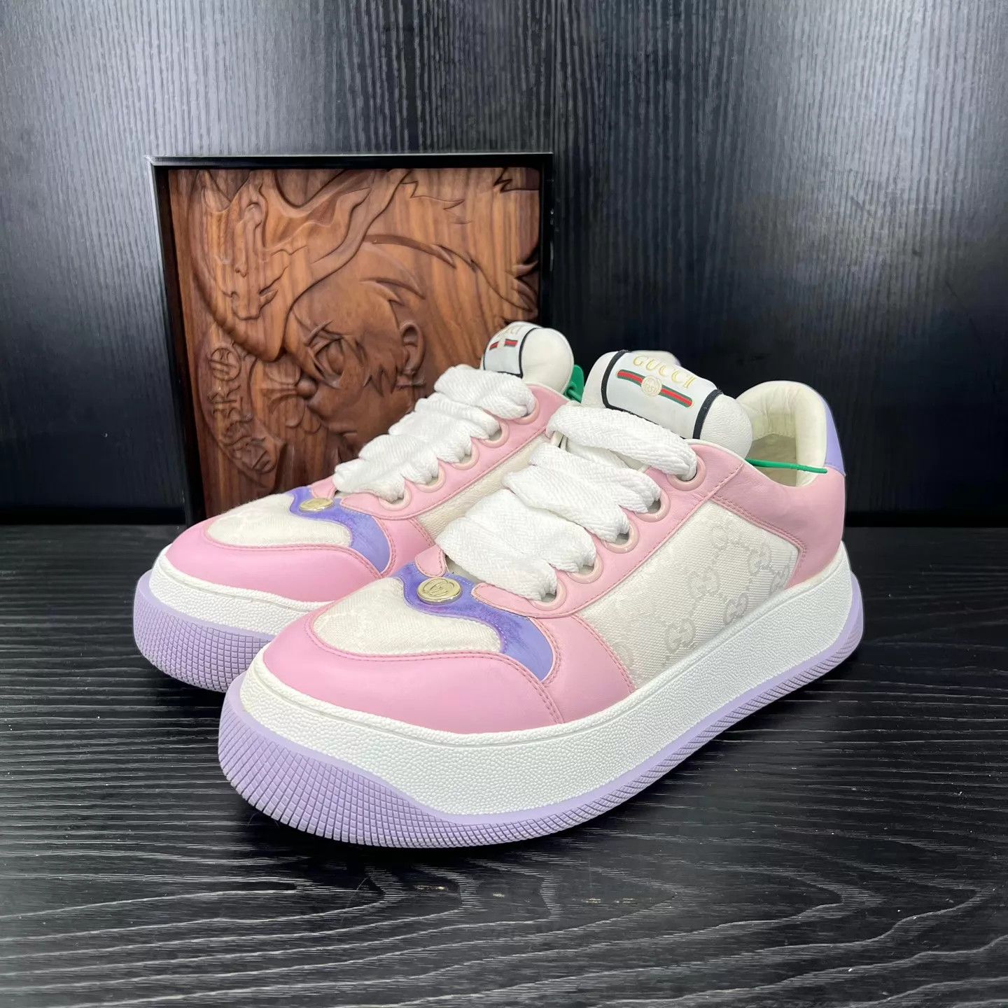 Gucci Gucci White & Pink Dirty Sneakers Size 40 Like New Size US 9.5 / IT 39.5 - 1 Thumbnail
