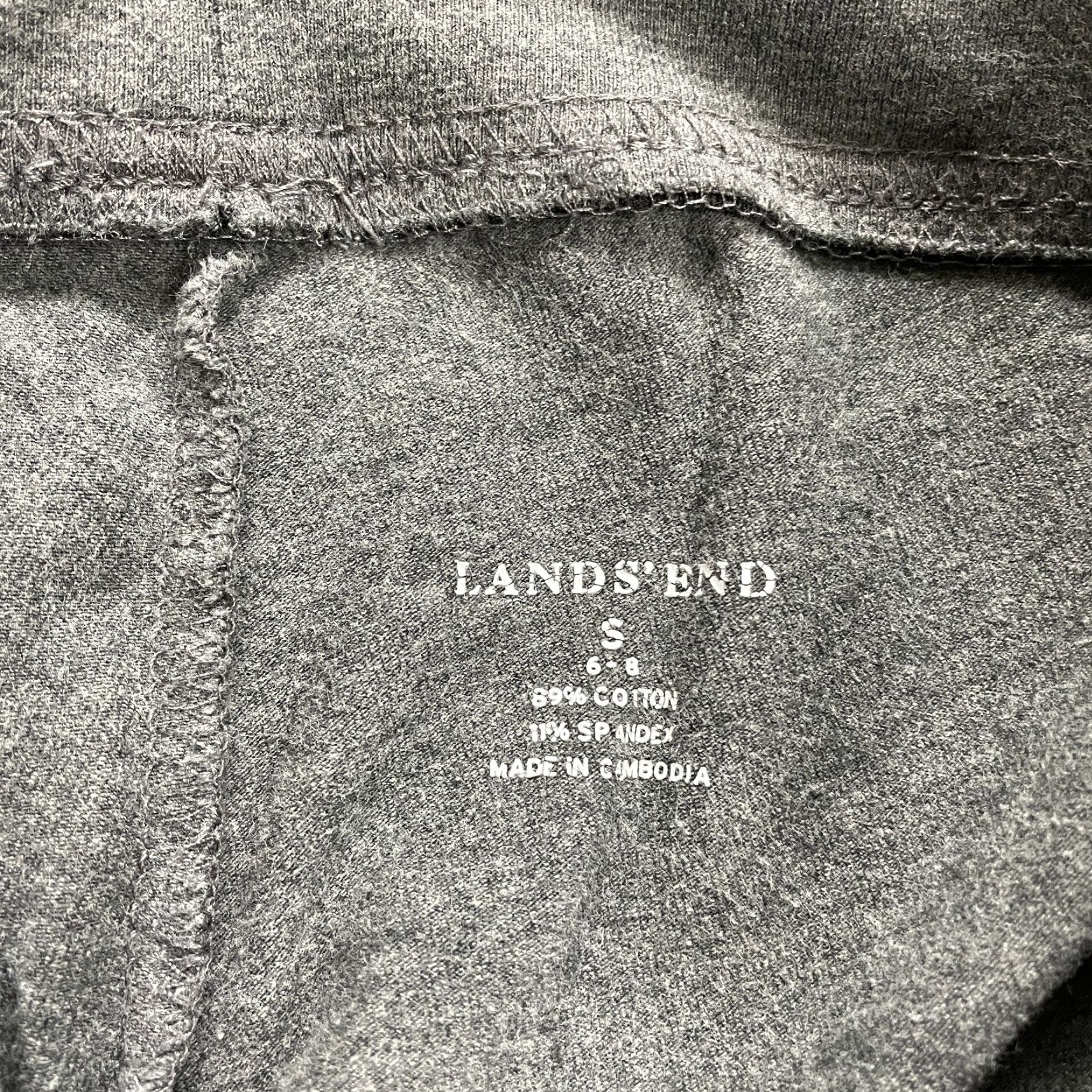 Lands' End Lands' End Cropped Leggings Women's Small Gray Solid Stretch Athletic Activewear 30x23 Size 28" / US 6 / IT 42 - 6 Thumbnail