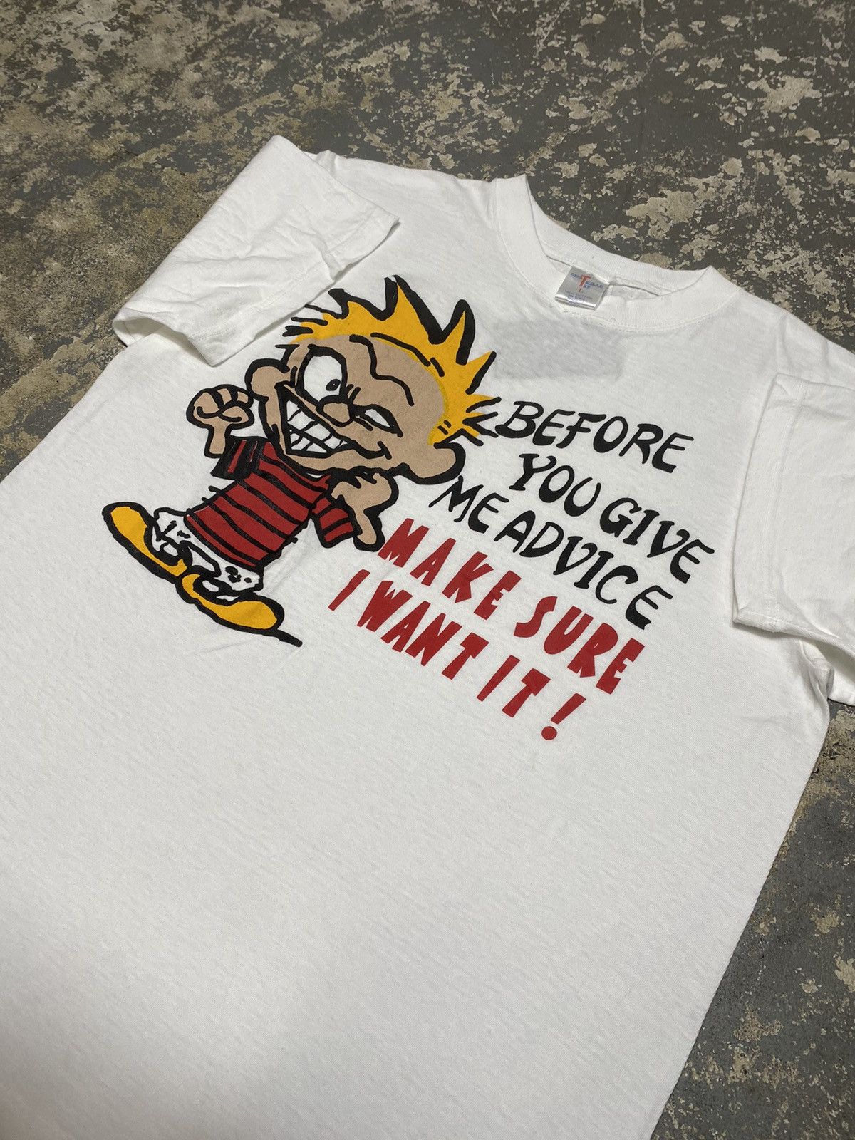 Japanese Brand × Vintage Vintage Calvin And Hobbes Advise Make Sure Want It 90s Tshir Size US L / EU 52-54 / 3 - 5 Thumbnail