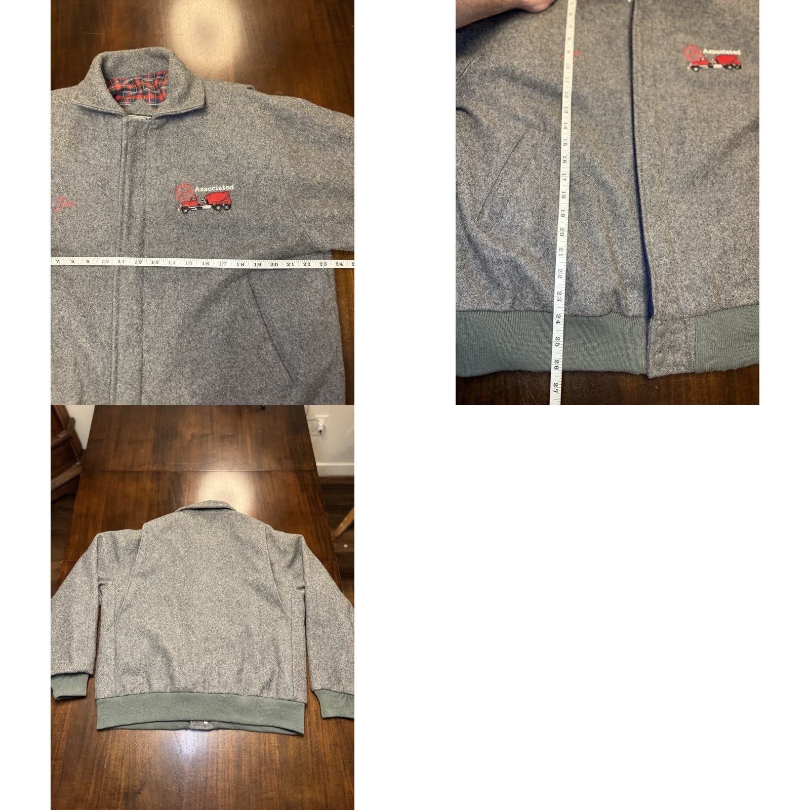Vintage VINTAGE Grays Jacket Wool L Cam Bomber Men Gray Flannel Lined Zip Solid Sport 90s Girls? Size US L / EU 52-54 / 3 - 9 Thumbnail