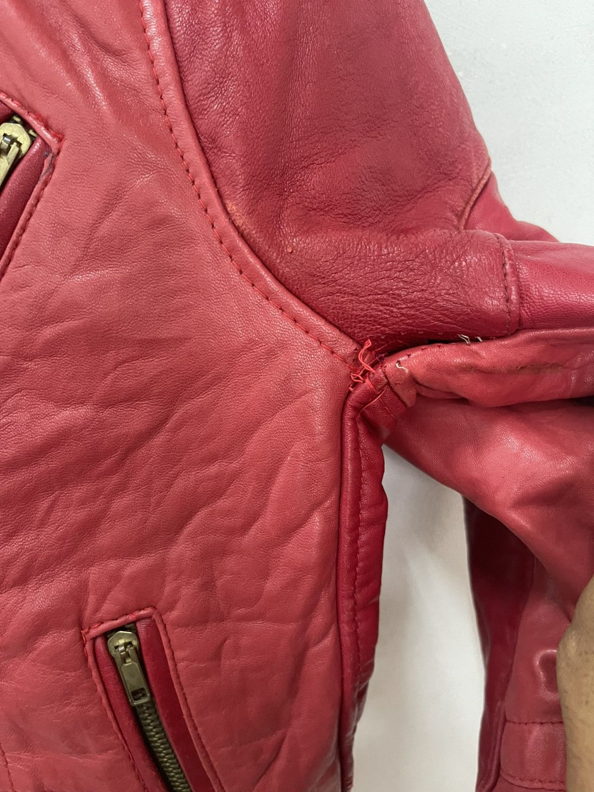 Genuine Leather VINTAGE DOUBLE COLLAR LEATHER JACKET GREG Size M / US 6-8 / IT 42-44 - 3 Thumbnail