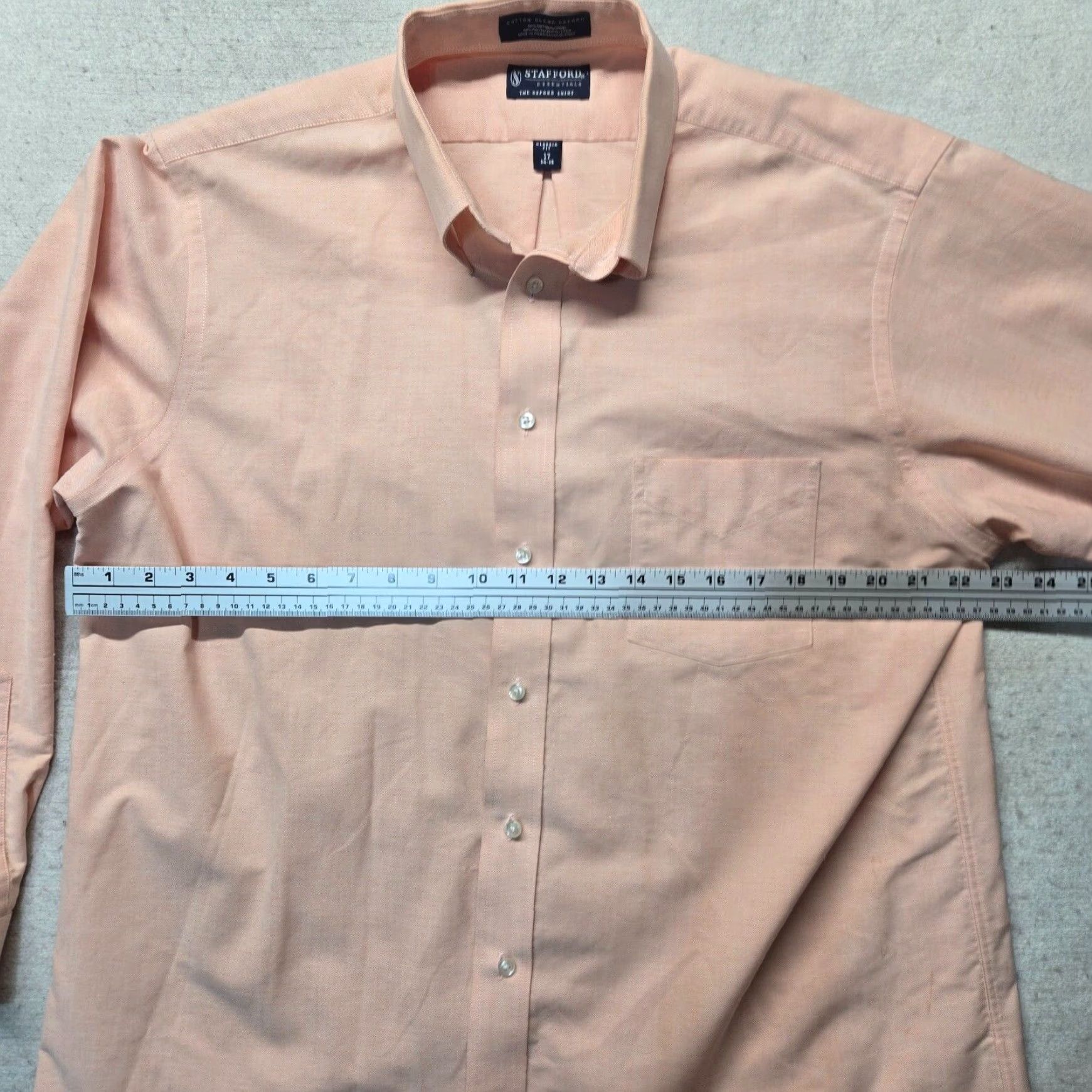 Stafford Stafford Button Up Shirt Short Sleeve Pink Adult Men's 17 Size US XL / EU 56 / 4 - 4 Thumbnail