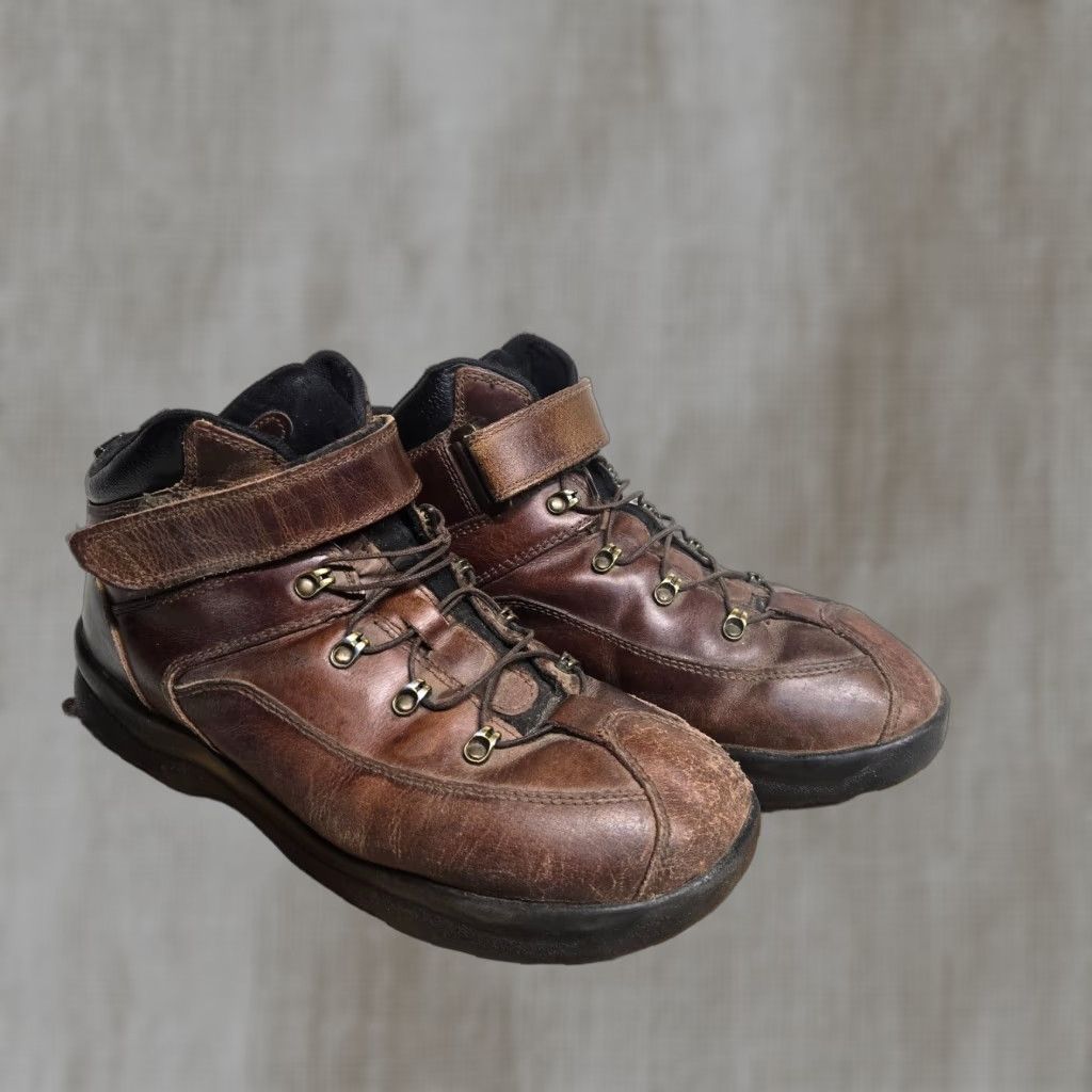 Apex Men's Hiking Boots Casual Outdoor Leather Orthopedic Brown Wide 10.5