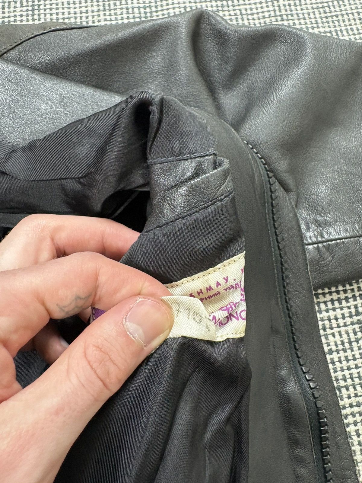 Genuine Leather Boxy avant garde made in Mongolia leather bomber jacket 80s Size US XL / EU 56 / 4 - 8 Thumbnail