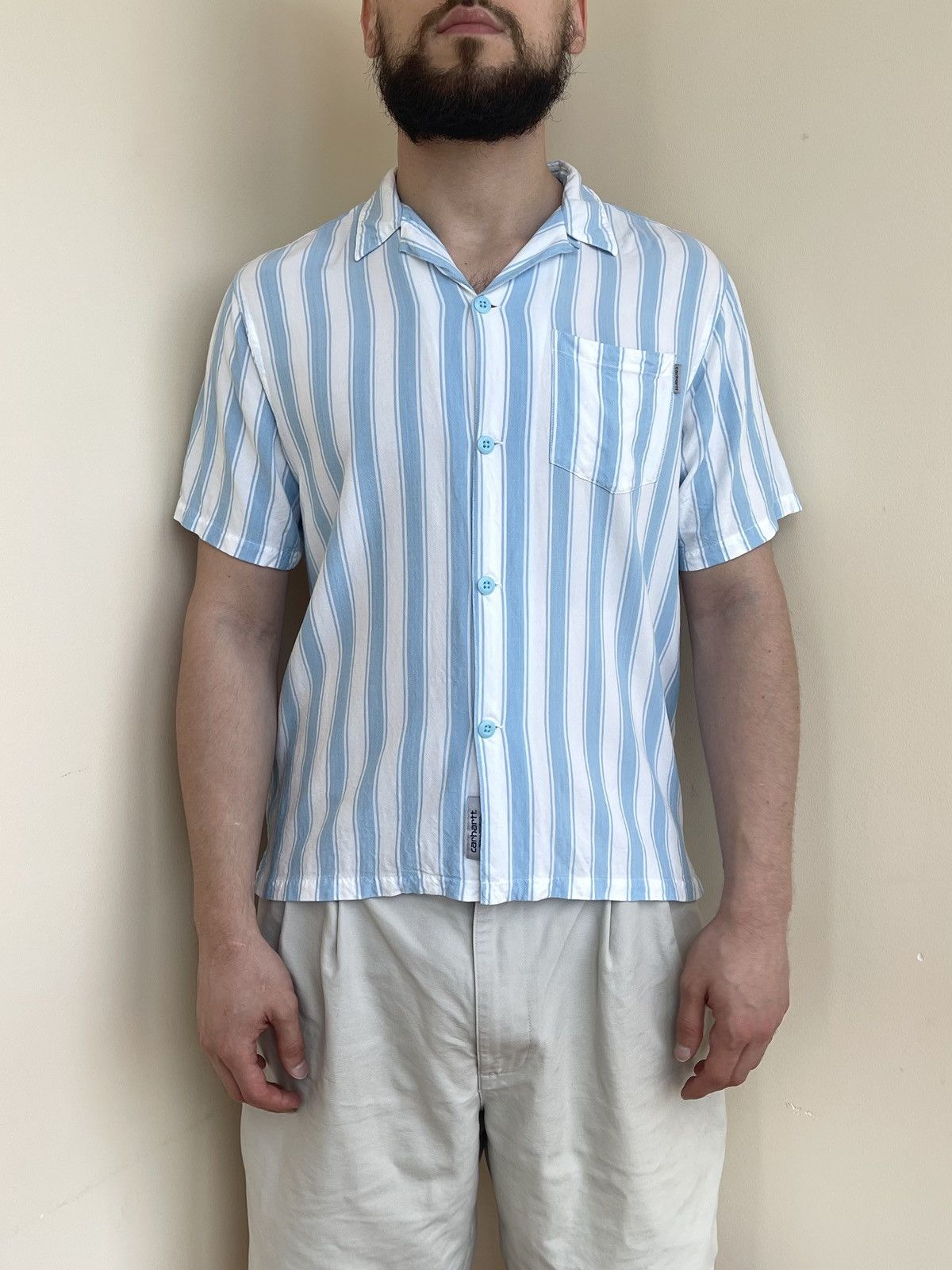Carhartt Wip Carhartt WIP Viscose Striped Short Sleeve Esper Shirt 2019 Size US M / EU 48-50 / 2 - 3 Thumbnail