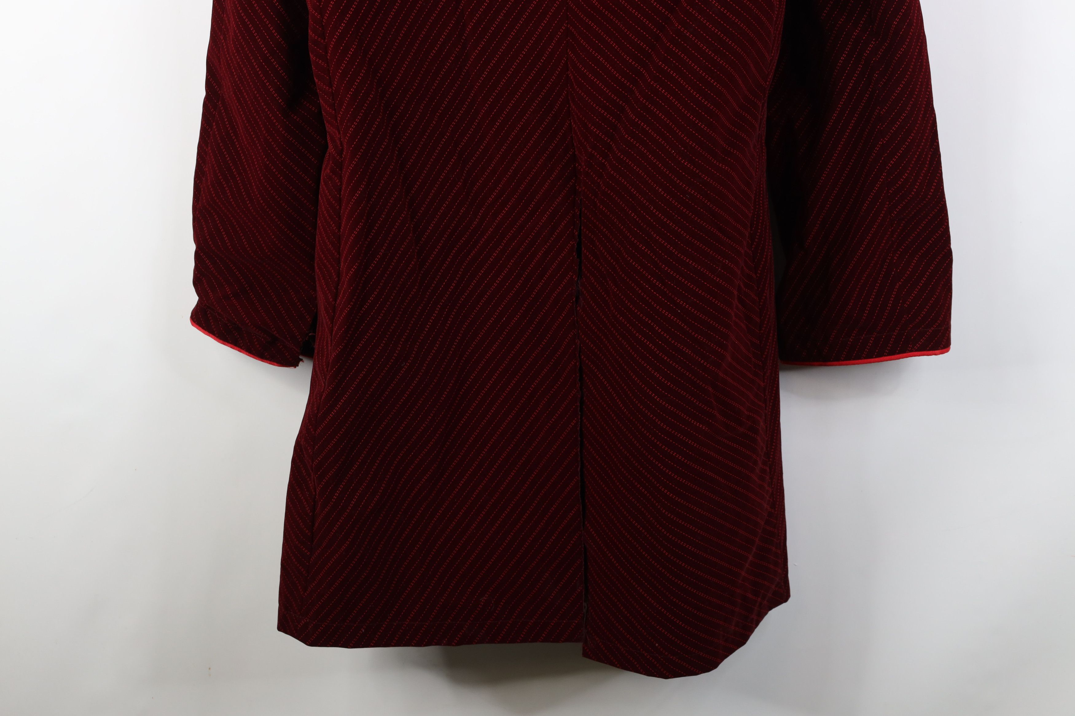 Vintage Vintage 90s Y2K Red Balls On Fire Velour Wonka Trench Coat Size US L / EU 52-54 / 3 - 15 Thumbnail