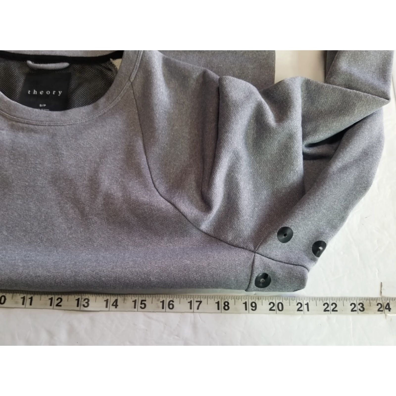 Theory Theory Sweatshirt Mens Size Small Crew Neck Gray Polyester Blend Regular Fit Stretch Long Sleeve, 100% See Pics Size US S / EU 44-46 / 1 - 4 Thumbnail