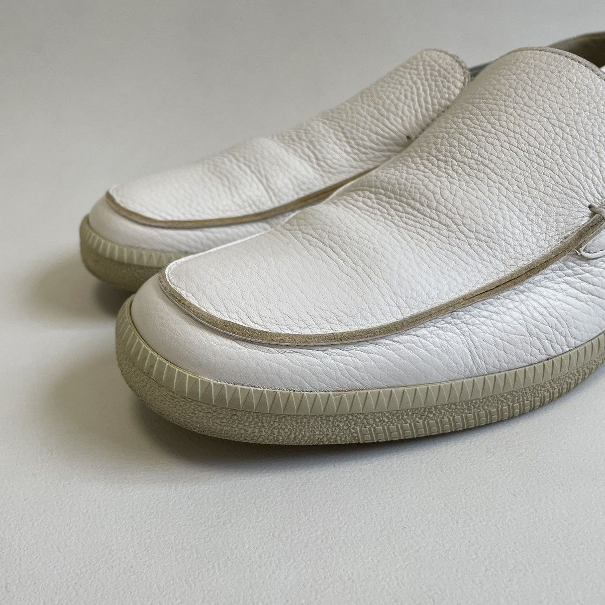 Helmut Lang OG Square Toe White Leather Loafers Size US 11 / EU 44 - 3 Thumbnail