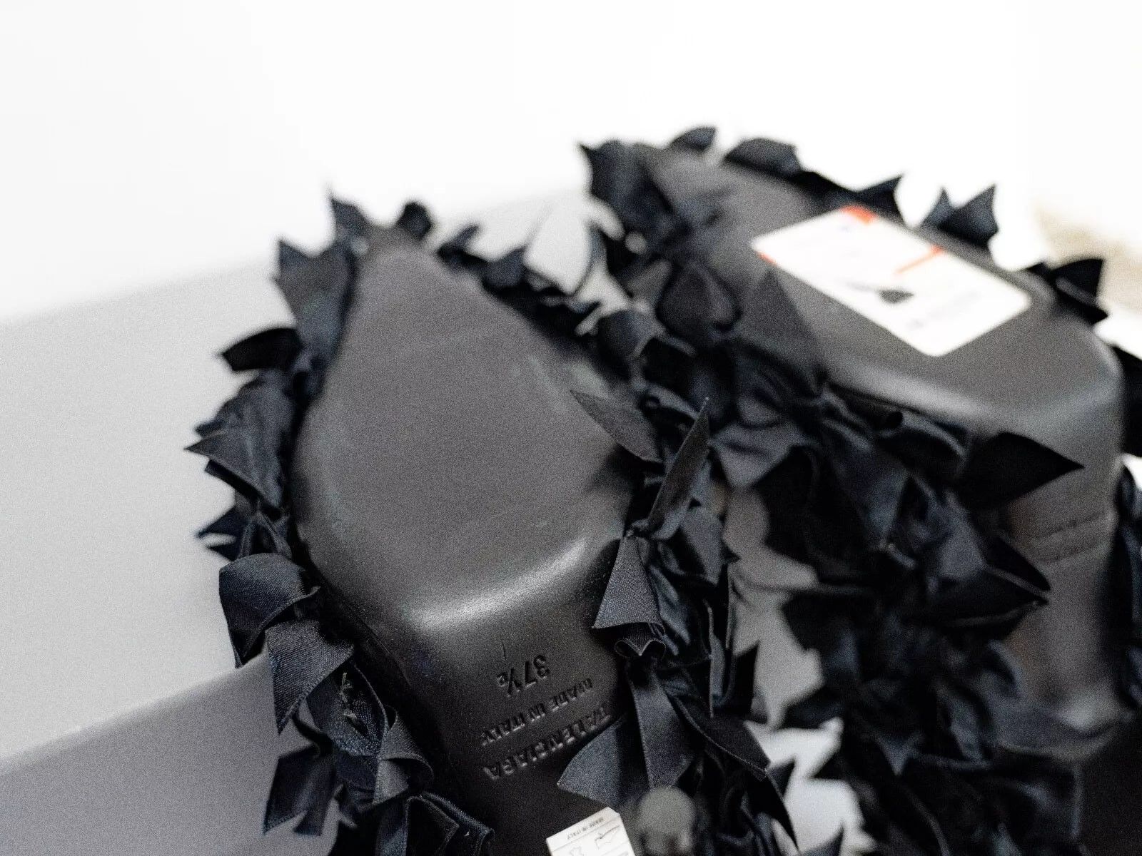Balenciaga Balenciaga Marie Antoinette Knife Black Satin Bow Pumps Heel Size US 7.5 / IT 37.5 - 12 Thumbnail