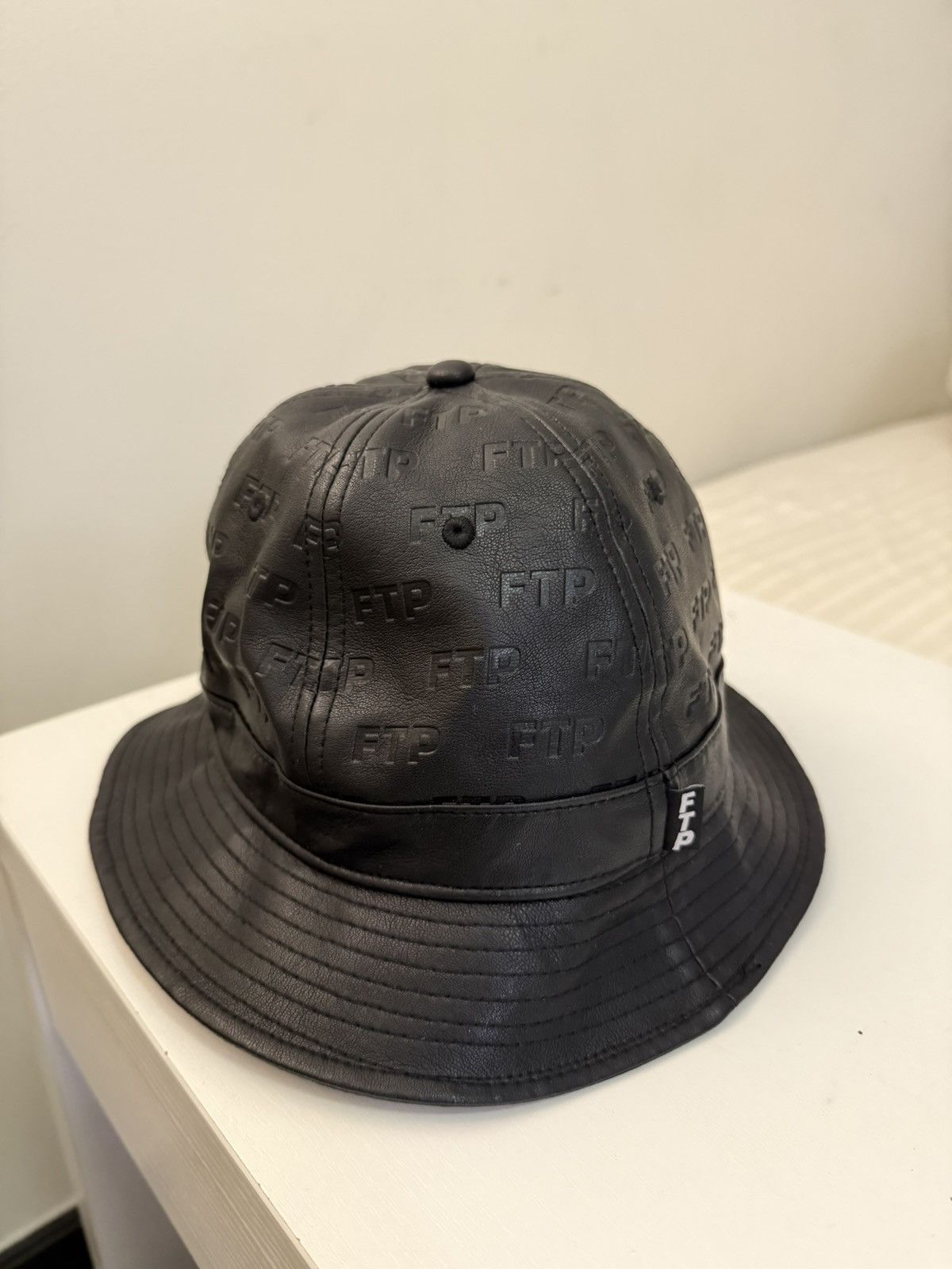 Fuck The Population FTP Black Leather Hat Size ONE SIZE - 1 Thumbnail